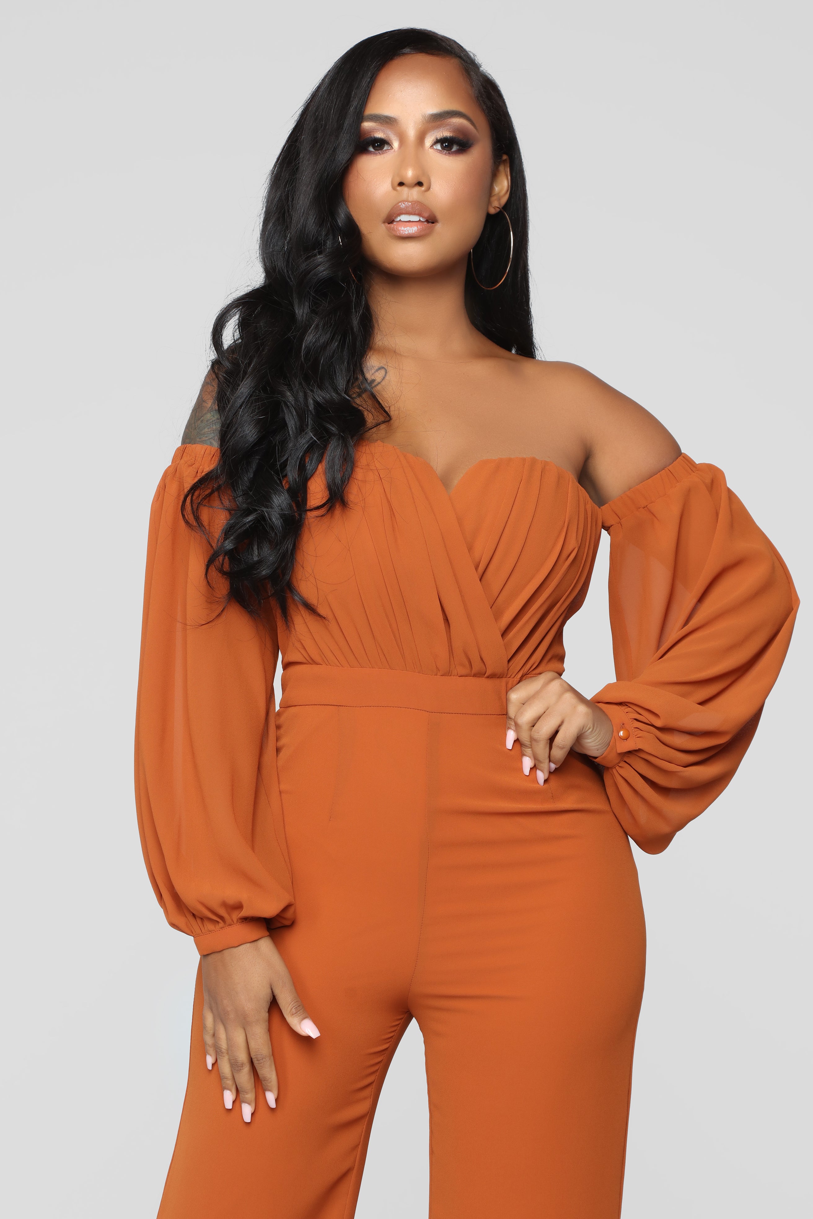 Spice It Up Jumpsuit - Brown - Image 3