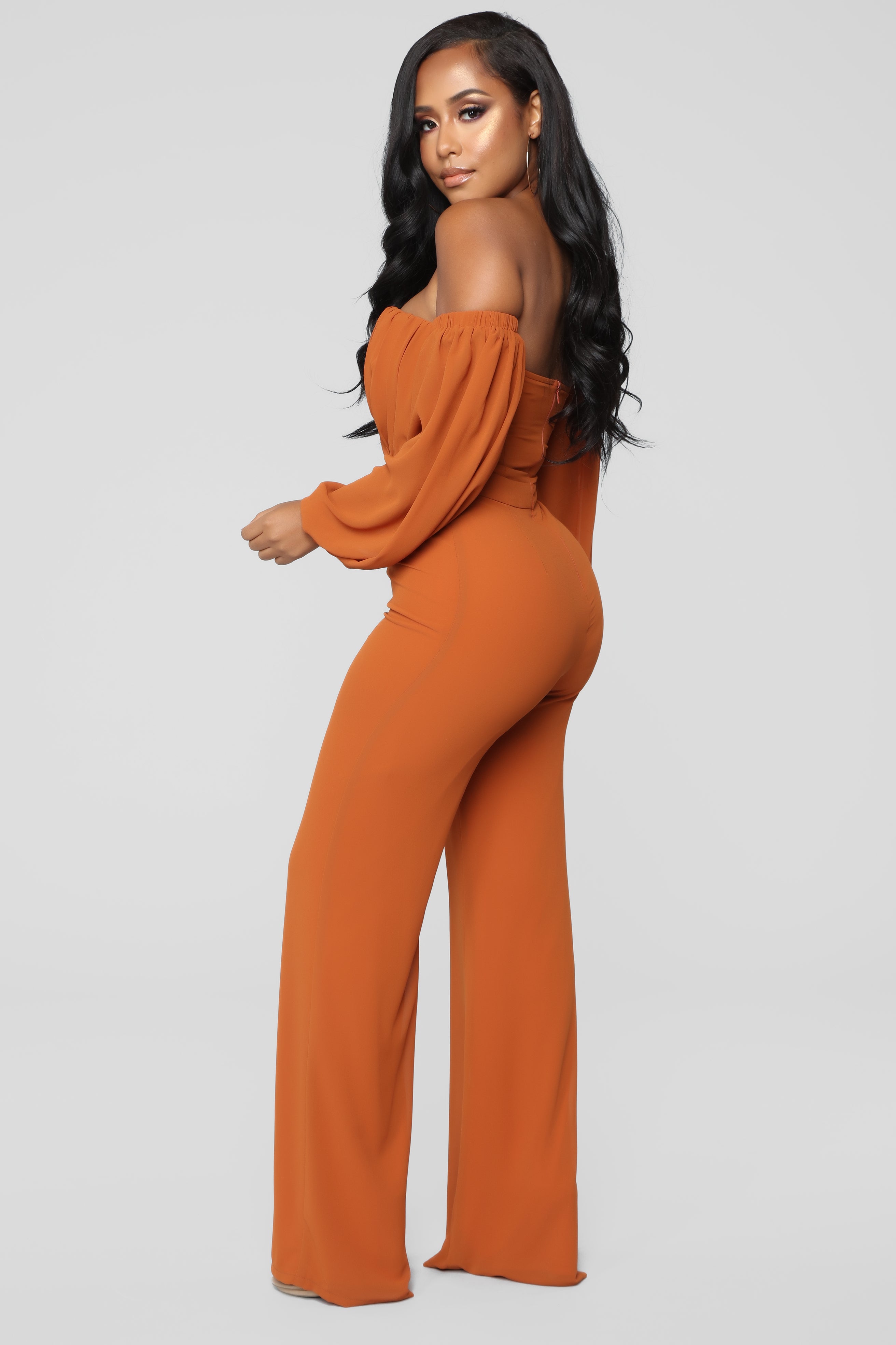 Spice It Up Jumpsuit - Brown - Image 4