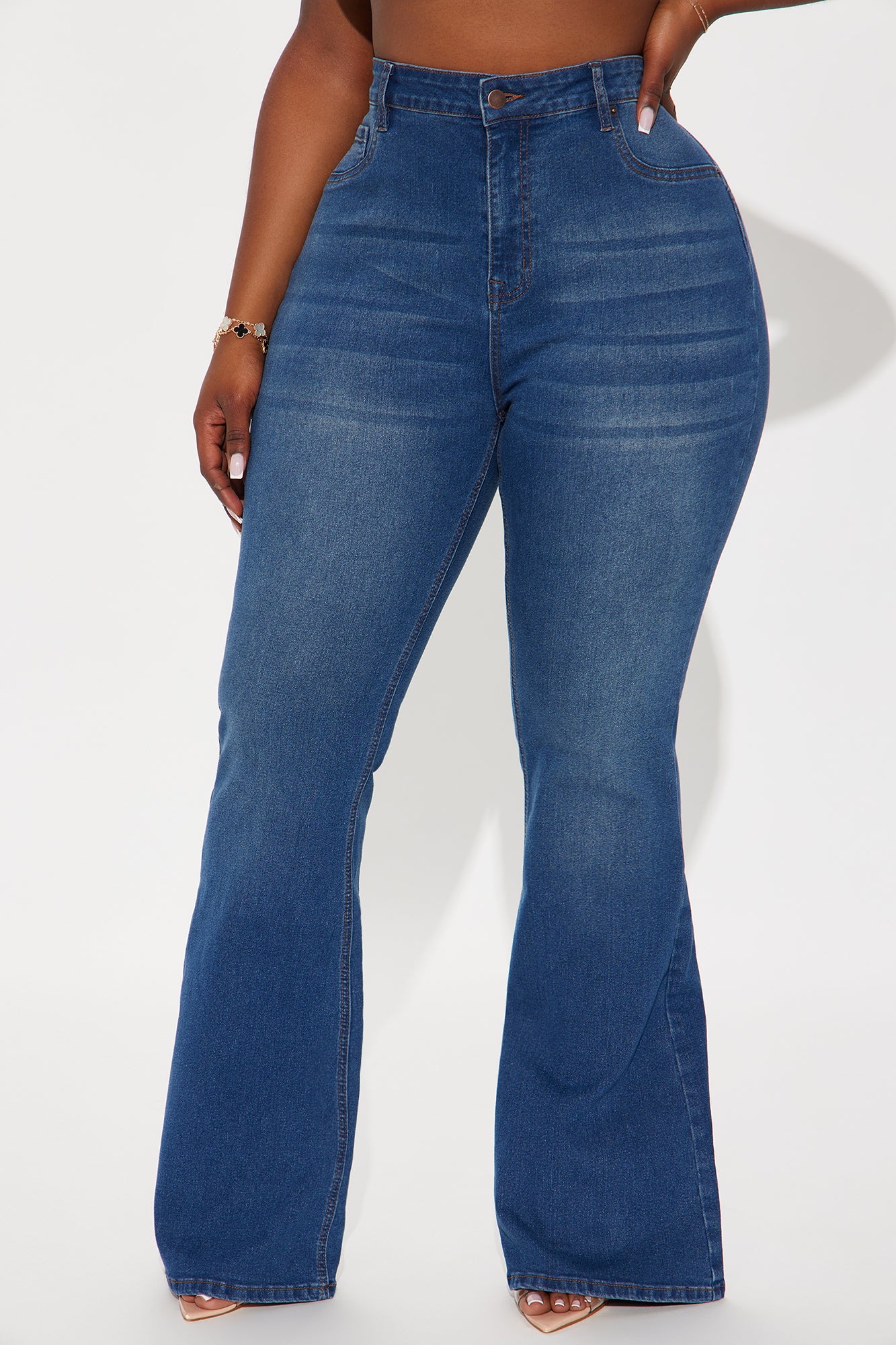 Audrey Booty Lifting Stretch Flare Jeans - Dark Wash - Image 5