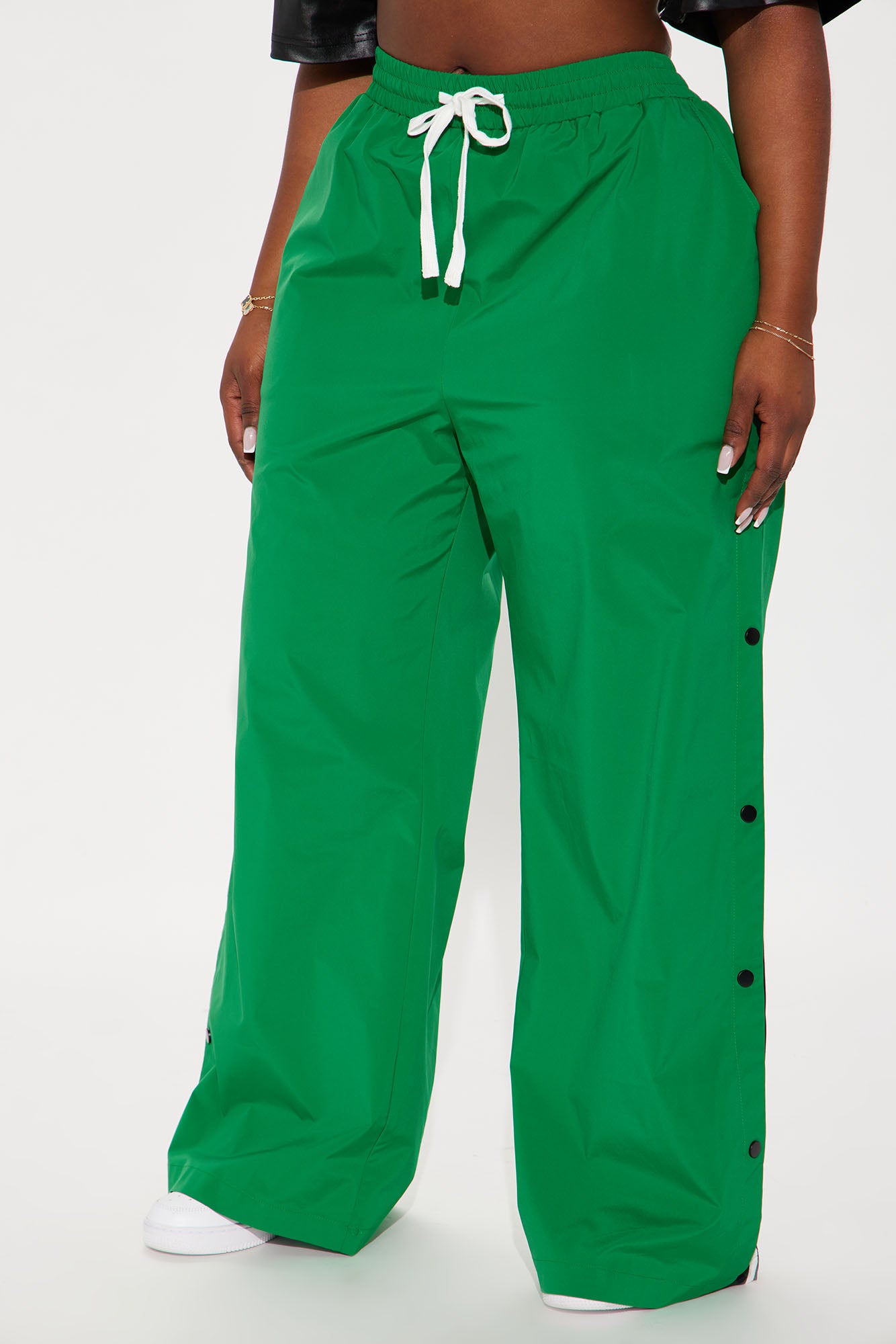 Jennie Snap Button Track Pant - Green/combo - Image 5