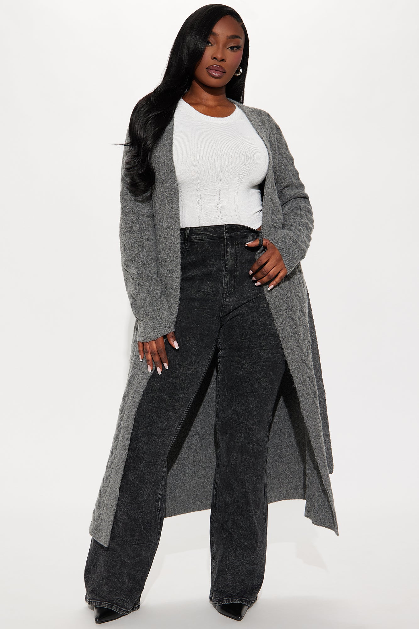 Coldest Winter Long Cardigan - Grey - Image 4
