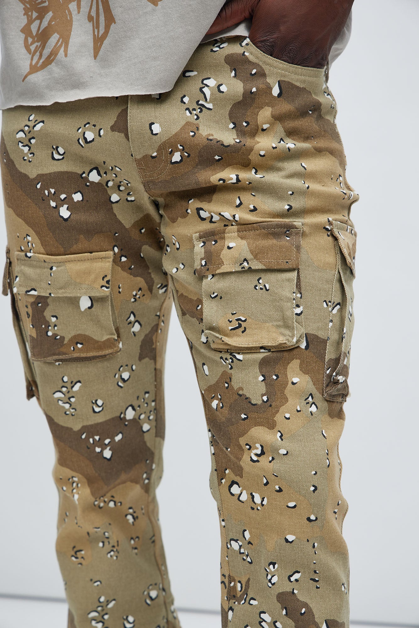Trapper Cargo Stacked Slim Flared Pants - Brown/combo - Image 4