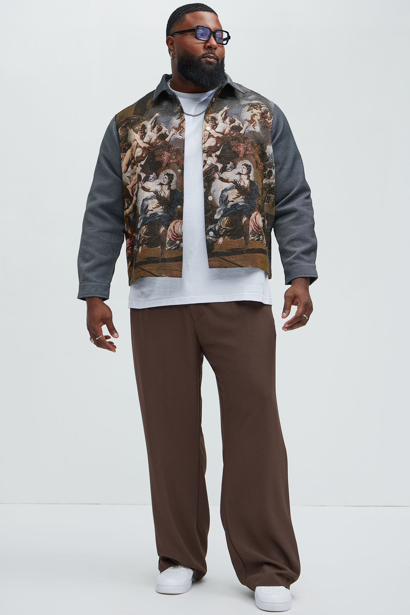 Cassiel Tapestry Cropped Button Up Shirt - Multi Color - Image 9