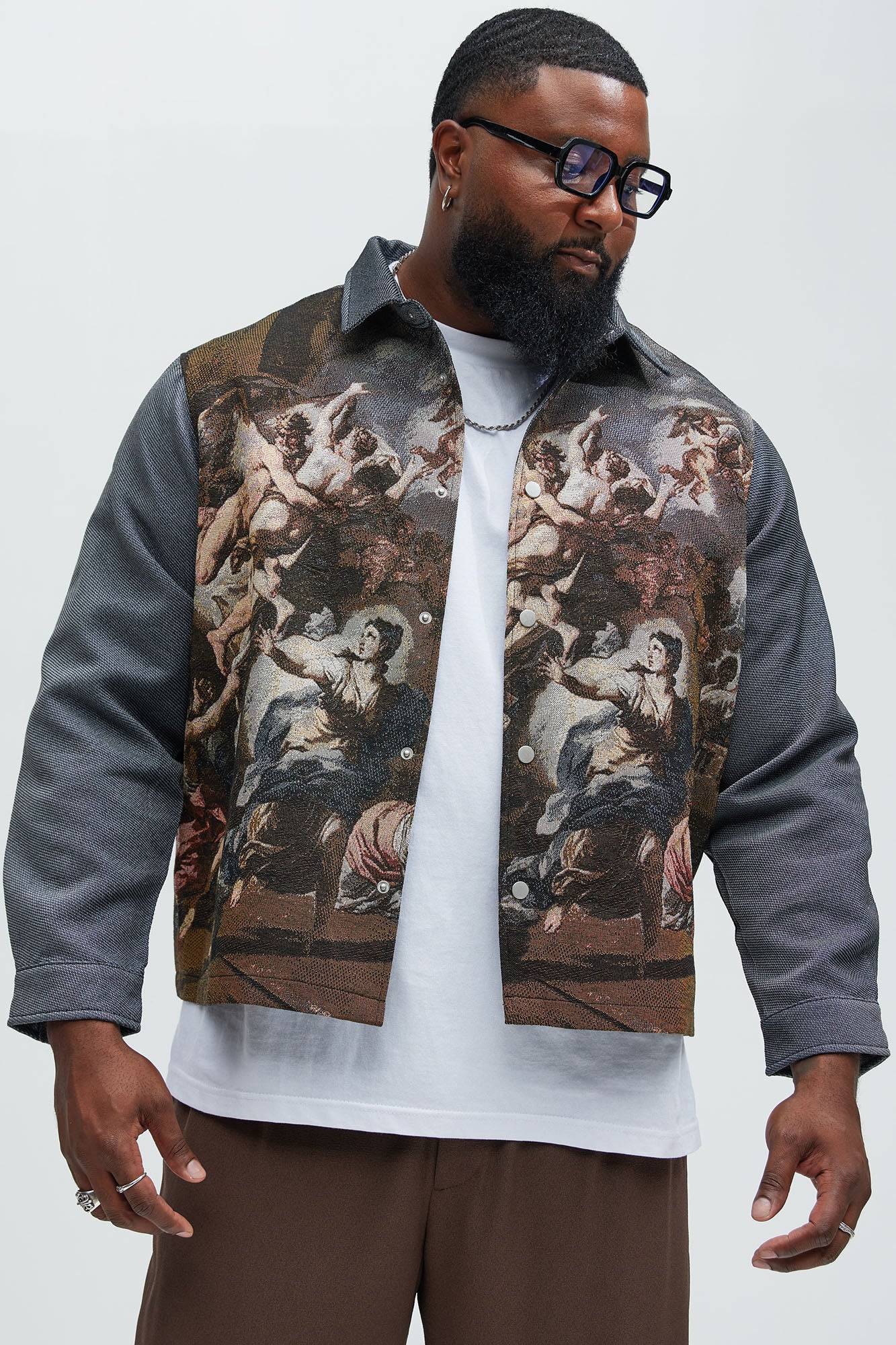 Cassiel Tapestry Cropped Button Up Shirt - Multi Color - Image 8