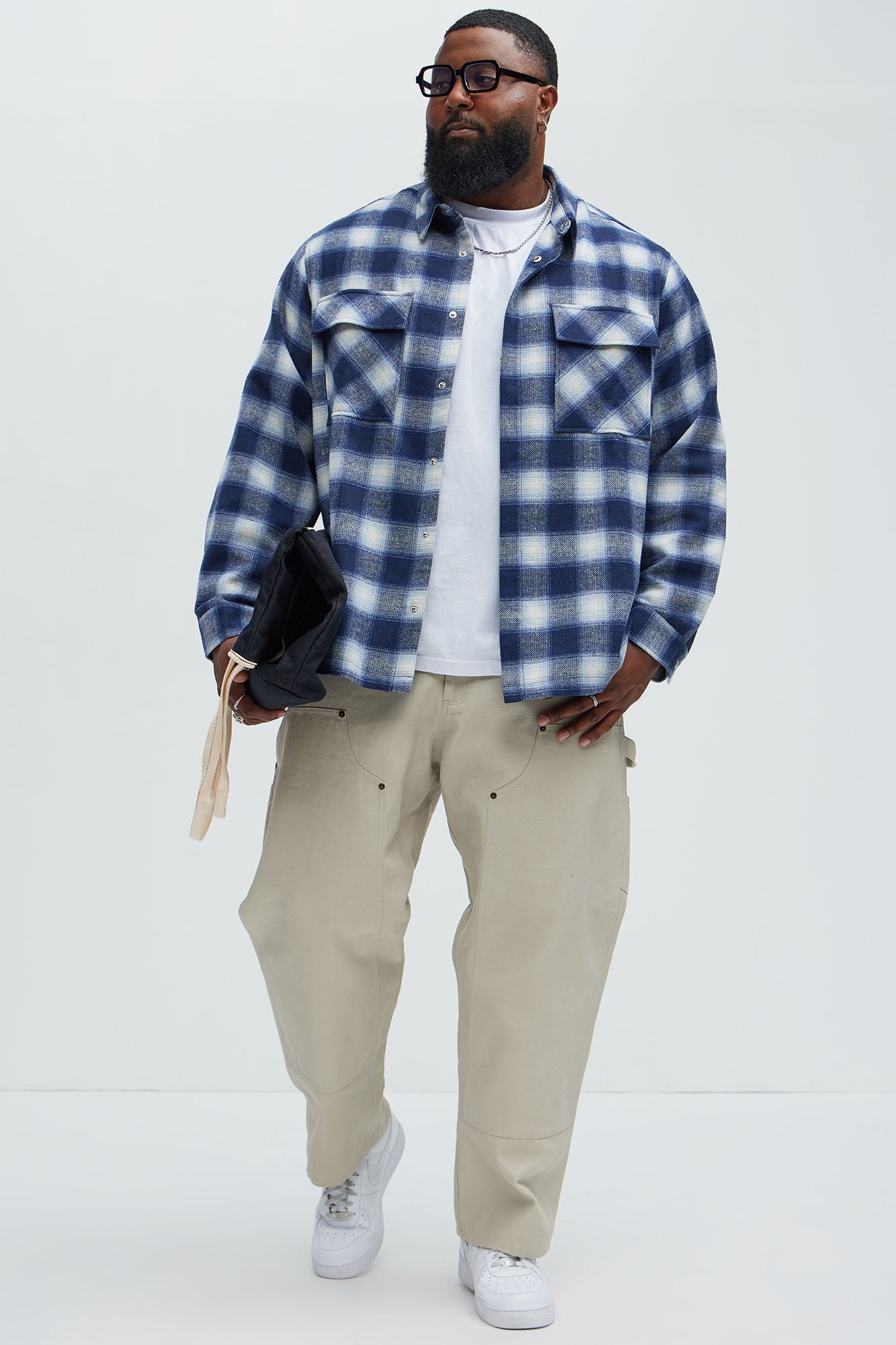 Cassnet Plaid Button Up Shirt - Blue/combo - Image 6