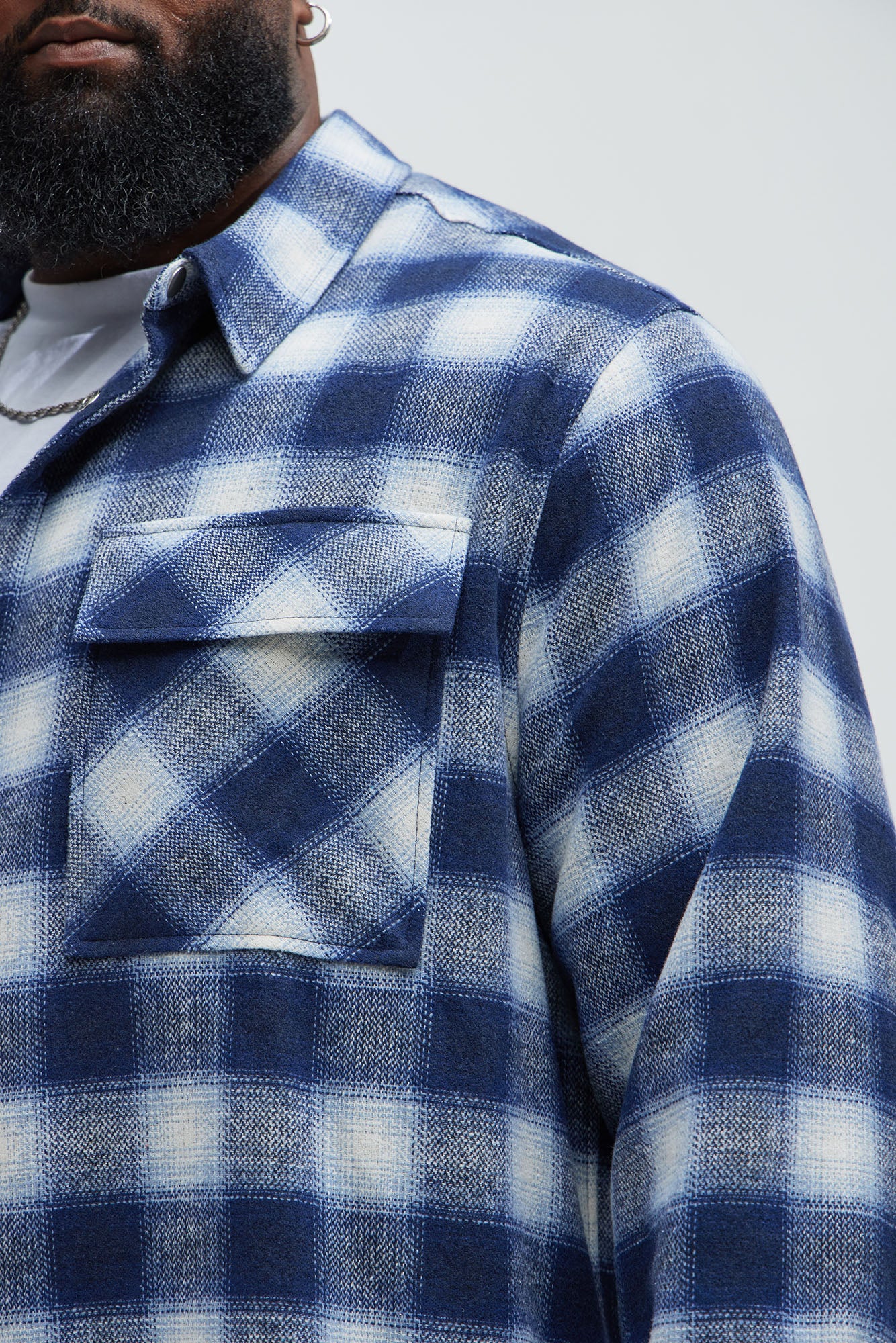 Cassnet Plaid Button Up Shirt - Blue/combo - Image 7