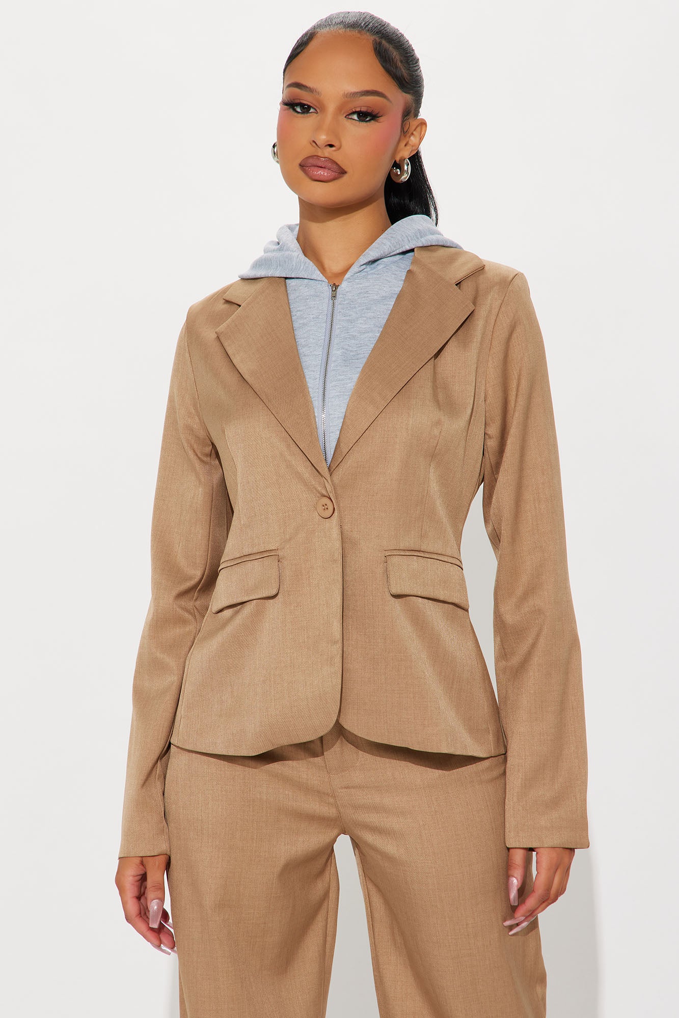 LA Vibe Blazer Pant Set - Camel/combo - Image 3