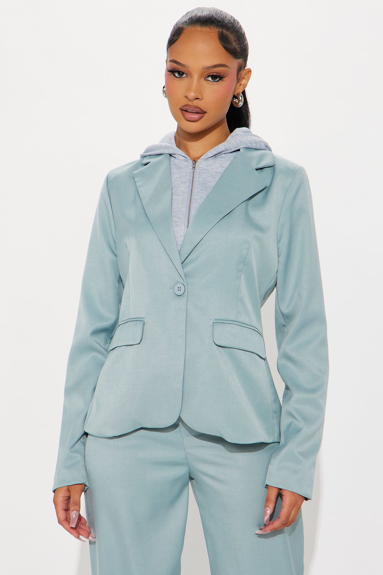 LA Vibe Blazer Pant Set - Sage/combo - Image 3