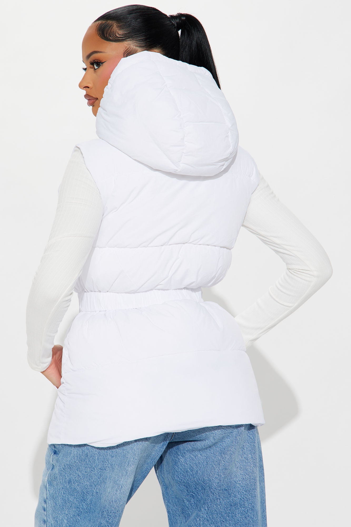 Hold You Down Puffer Vest - White - Image 4