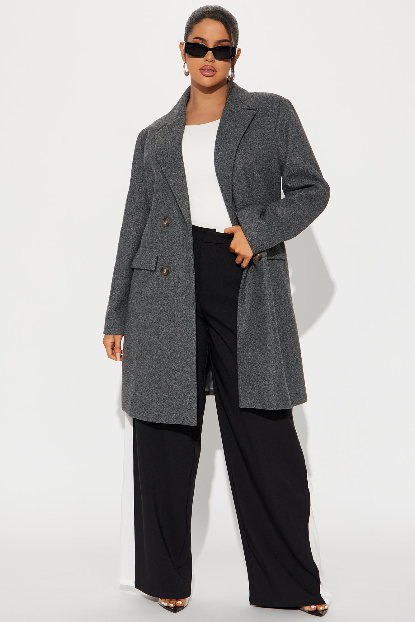 Kim Wool Coat - Heather Grey - Image 5