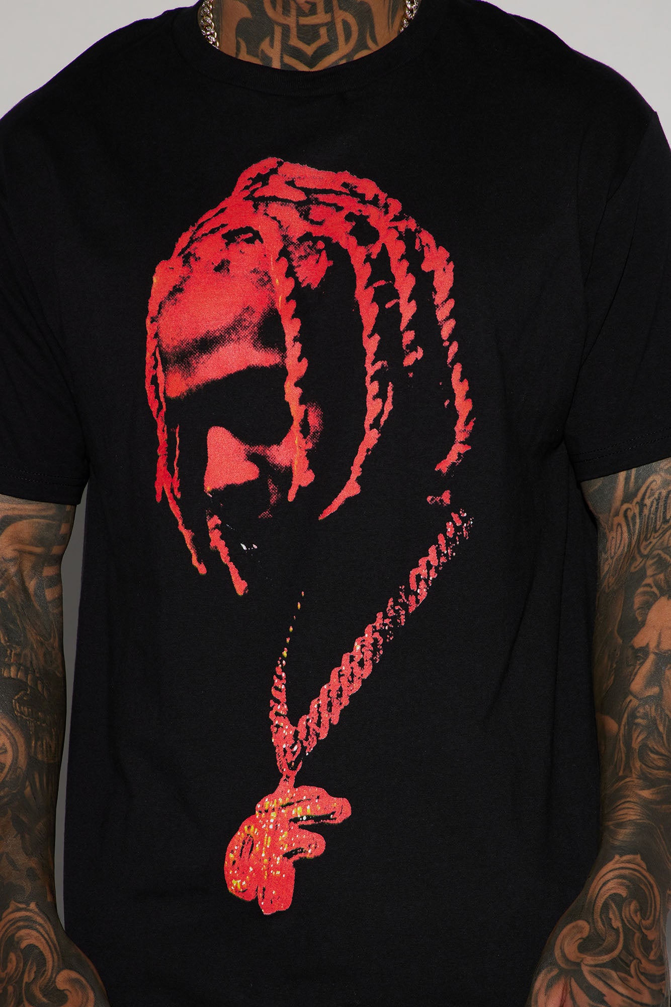 OTF Chain Butterfly Short Sleeve Tee - Black - Image 3