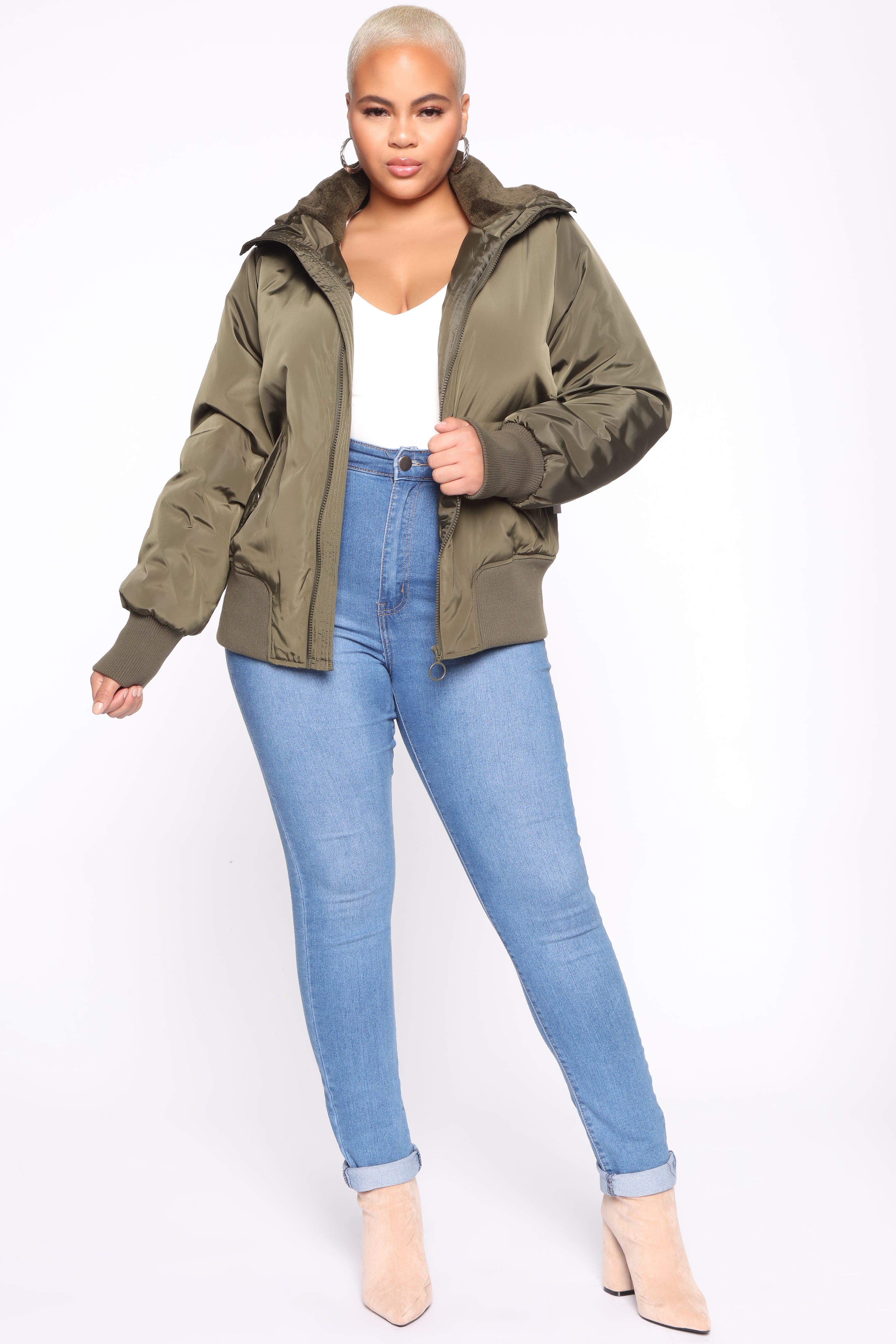 Nights In Denver Bomber Jacket - Olive - Image 7
