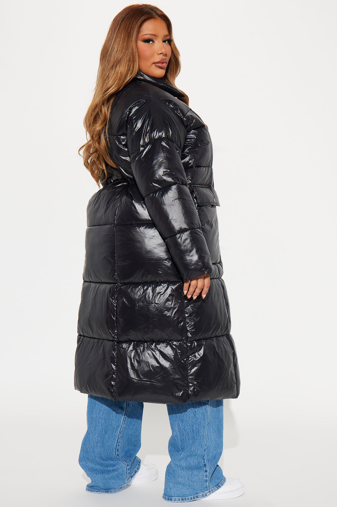 Caught You Looking Long Puffer - Black - Image 9