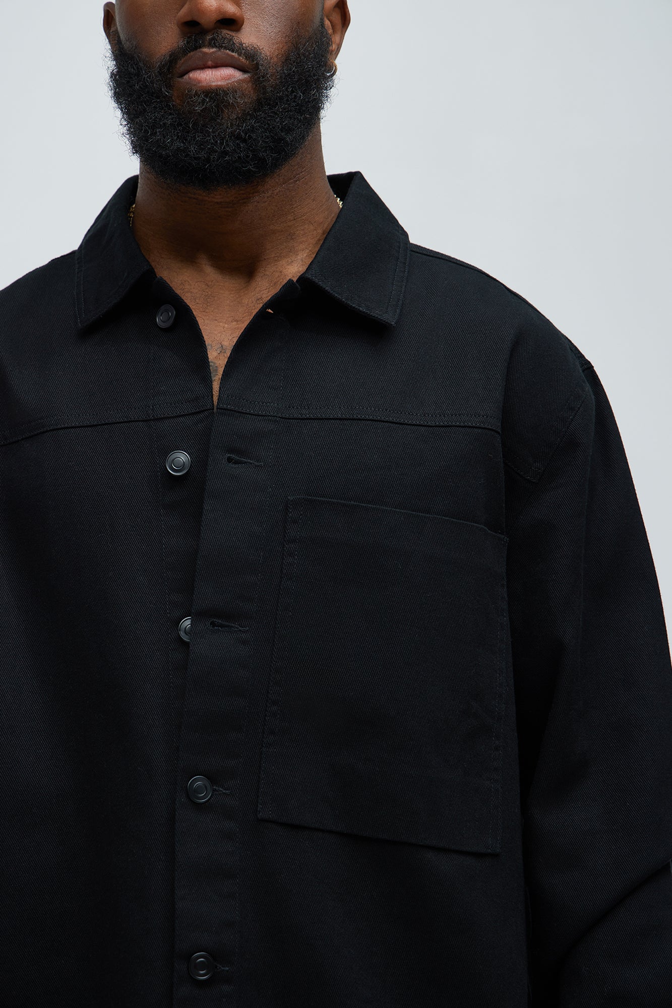 Yorktown Twill Button Up Shirt - Black - Image 3