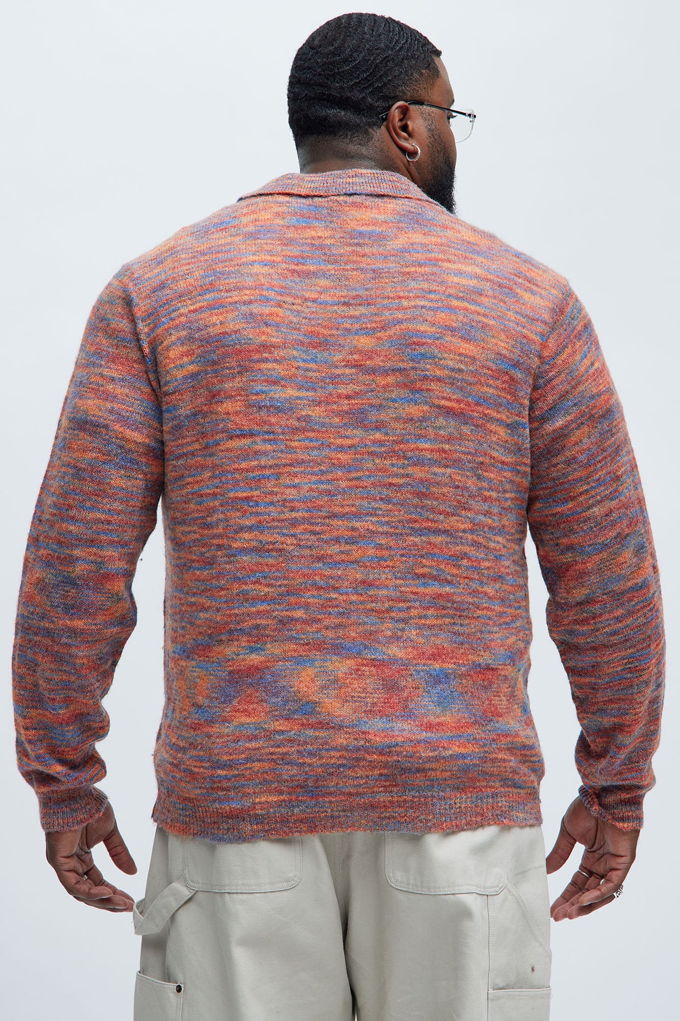 Blinded Mohair Johnny Collar Sweater - Red/combo - Image 8
