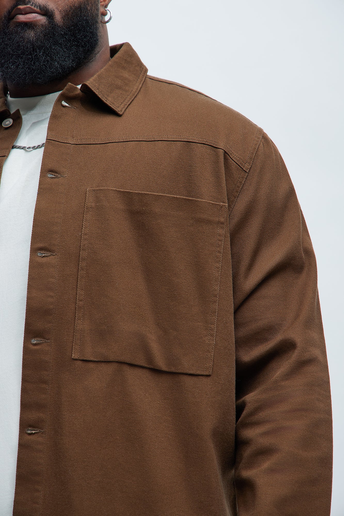 Yorktown Twill Button Up Shirt - Brown - Image 7