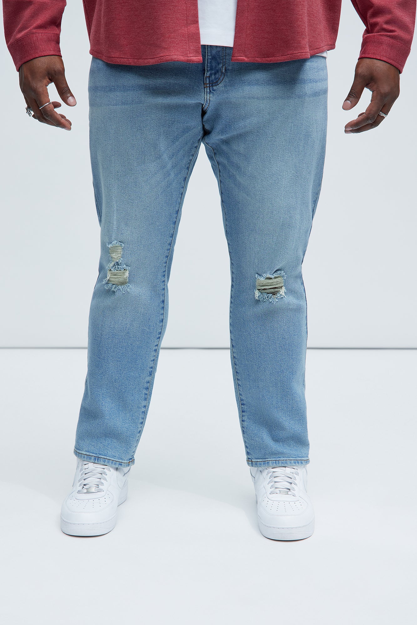 Cornell Distressed Slim Jeans - Light Wash - Image 5