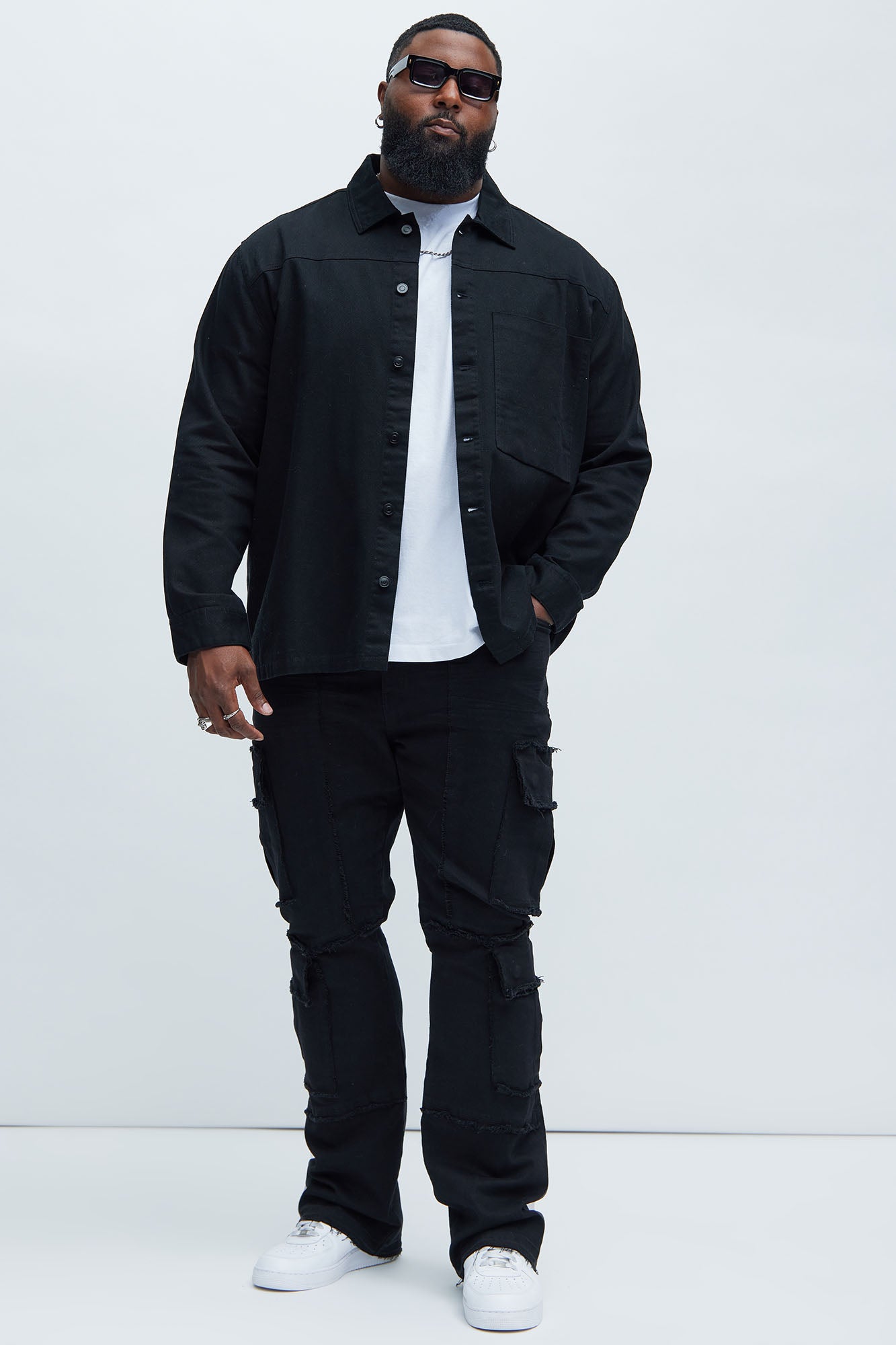 Yorktown Twill Button Up Shirt - Black - Image 6
