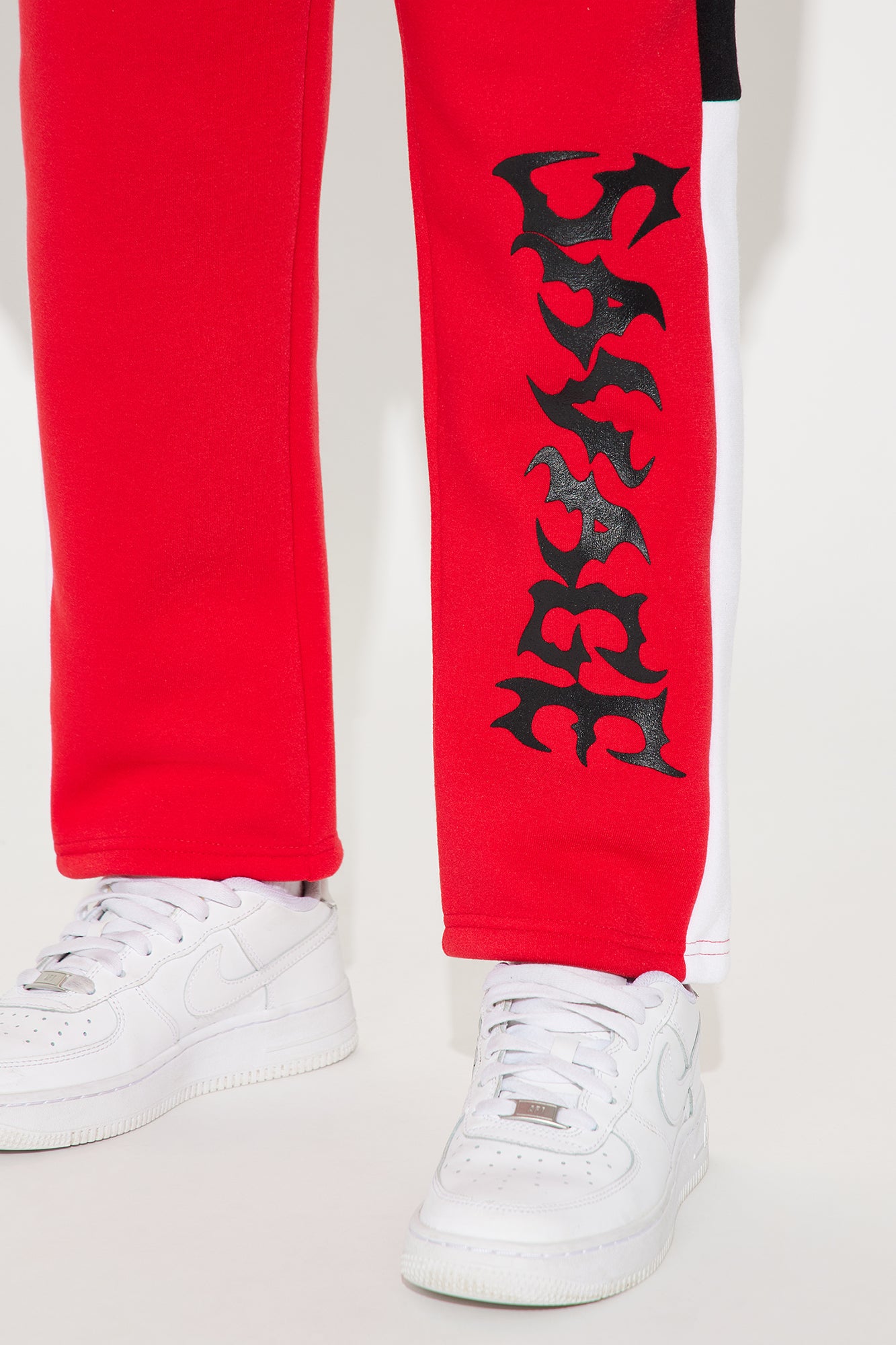 Mini Savage Mode Colorblock Fleece Pant Set - Red/combo - Image 4
