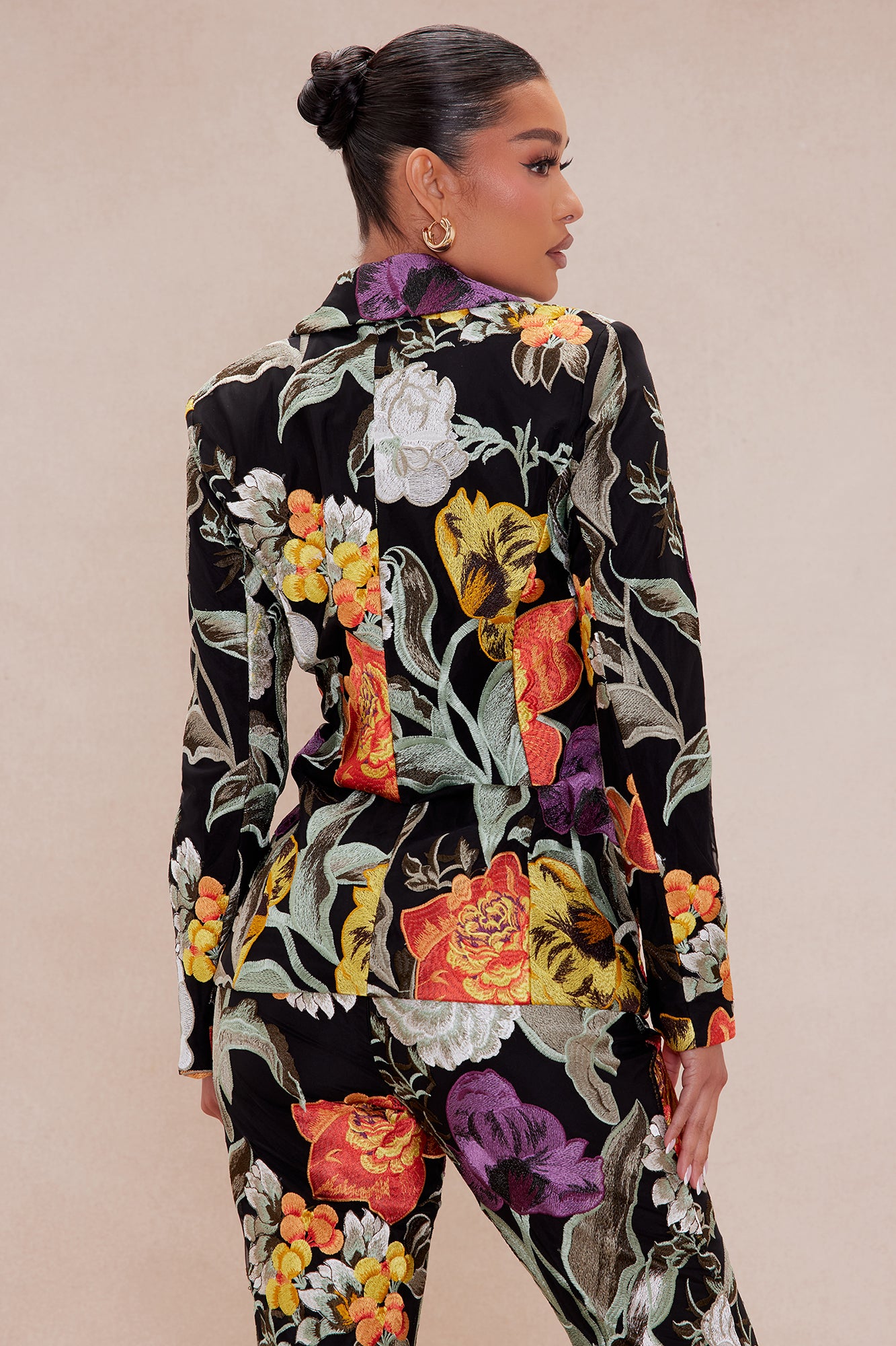 Adaila Floral Embroidered Blazer - Black/combo - Image 4
