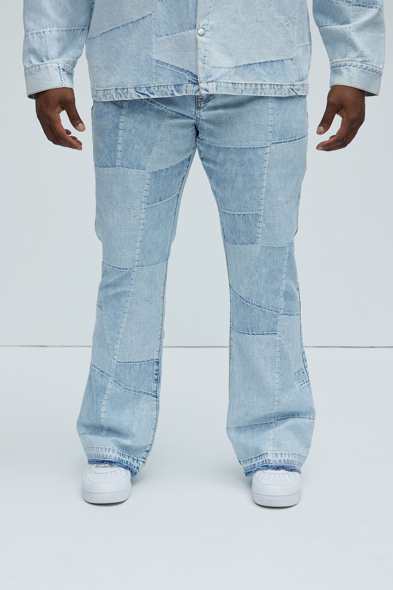 Verdugo Stacked Slim Flare Jeans - Light Blue Wash - Image 7