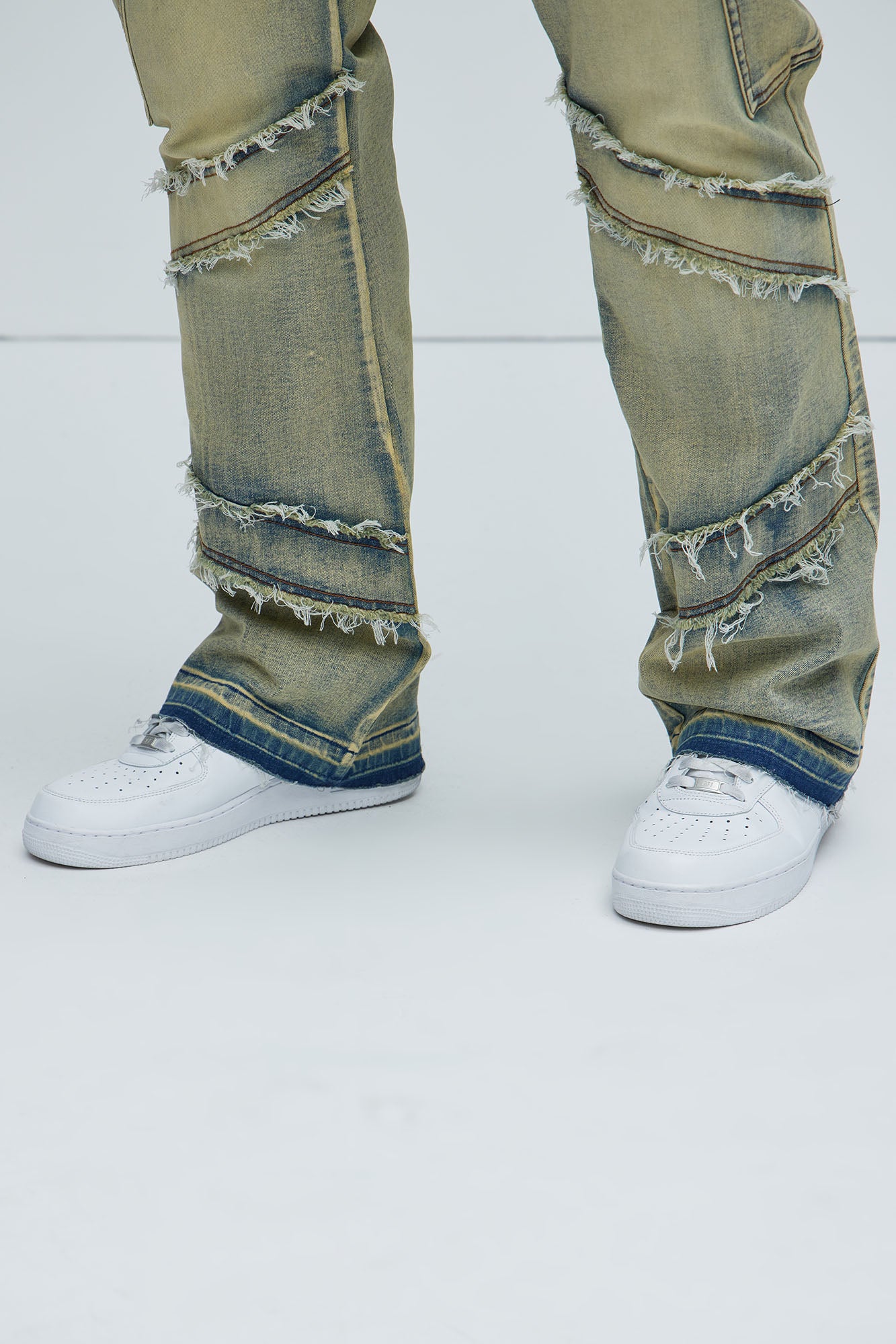 Simi Fray Cargo Stacked Skinny Flare Jeans - Vintage Blue Wash - Image 8