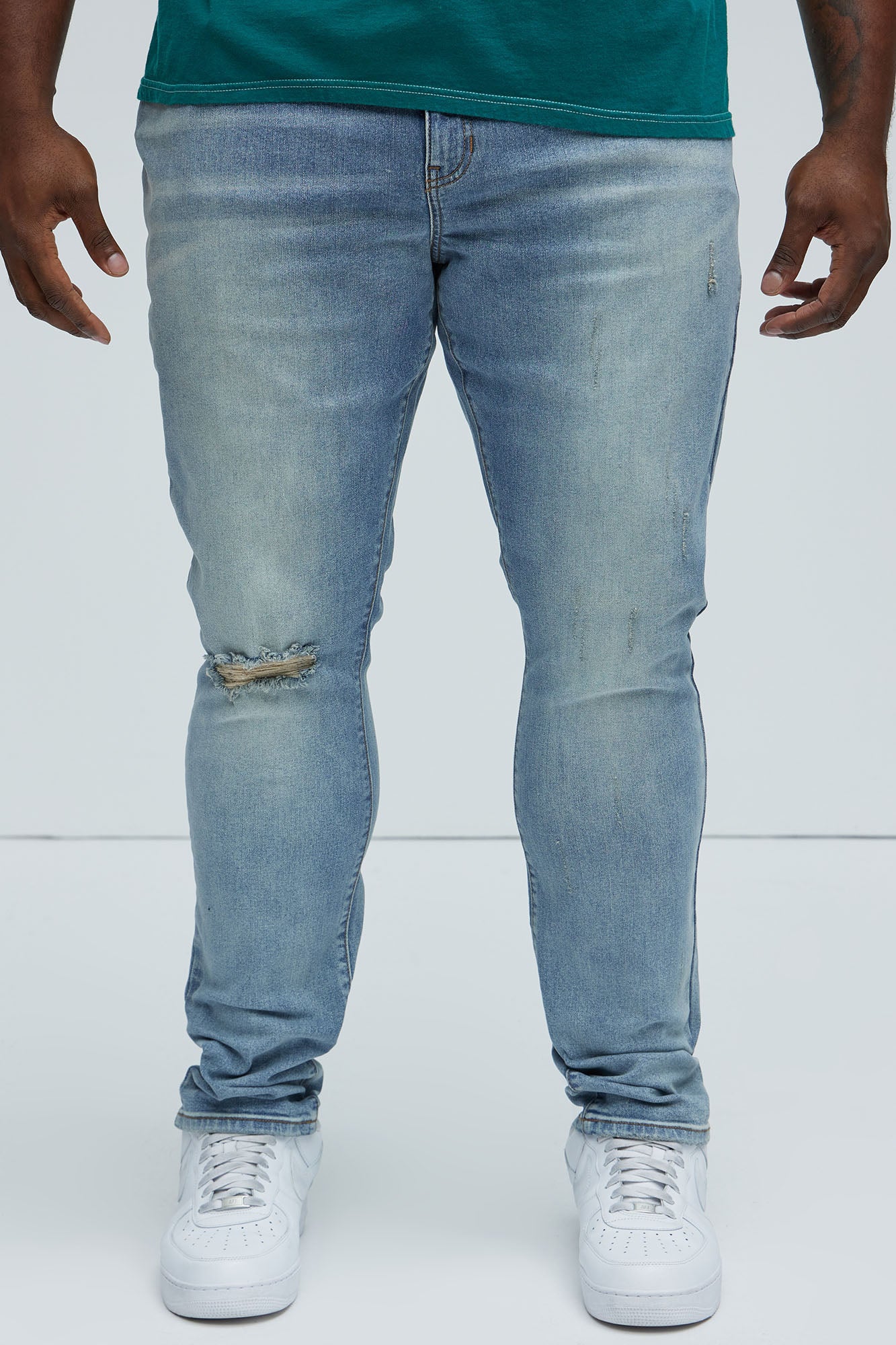 Jett Stacked Skinny Jeans - Light Blue Wash - Image 5