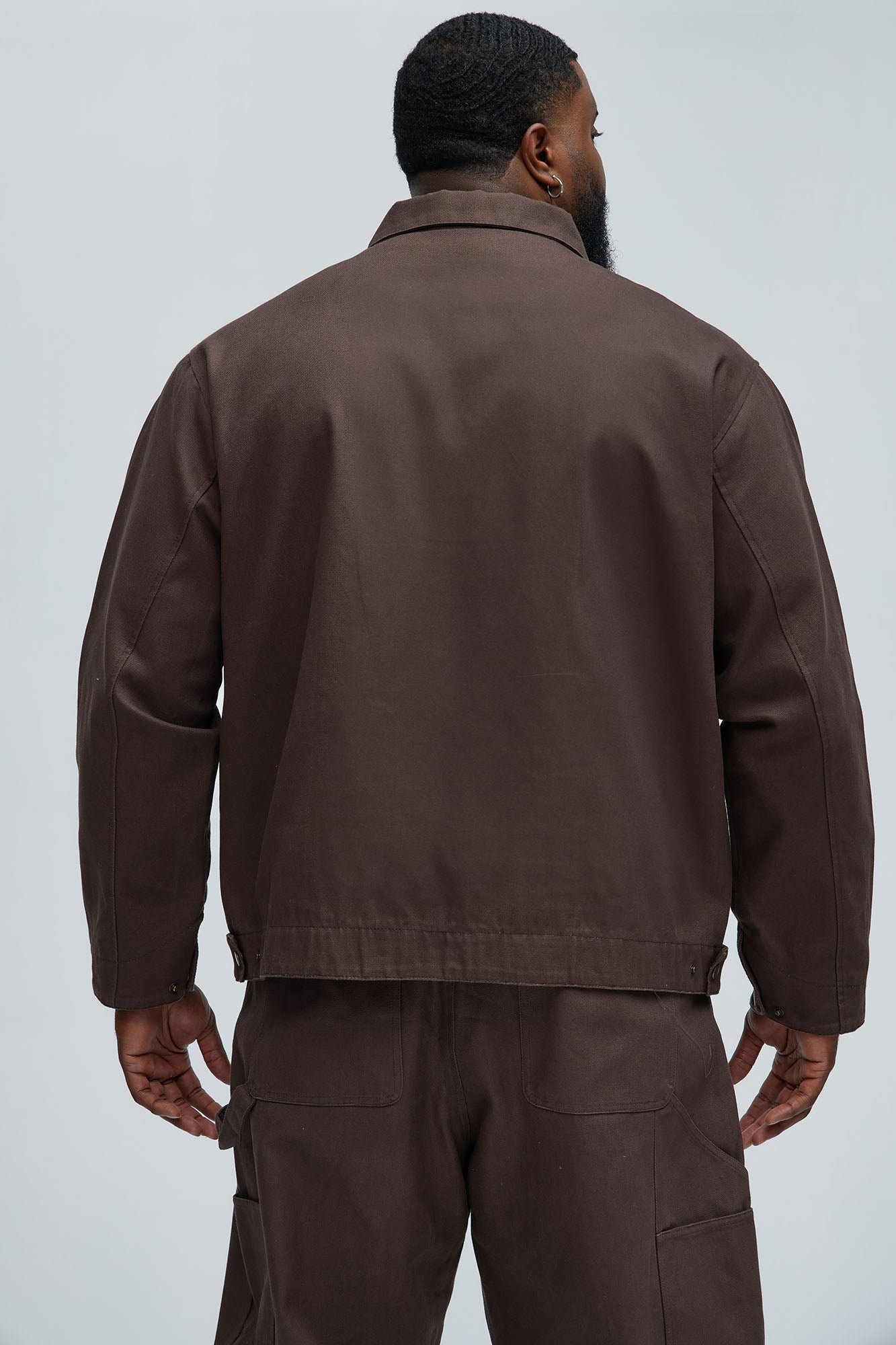 Alexander Utility Canvas Zip Work Jacket - Brown - Image 13