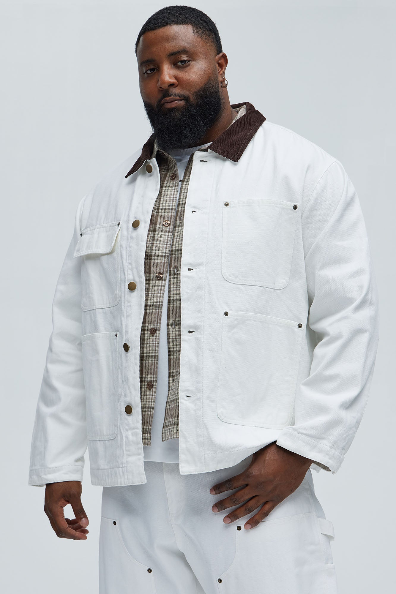 Alexander Utility Canvas Chore Jacket - White - Image 12