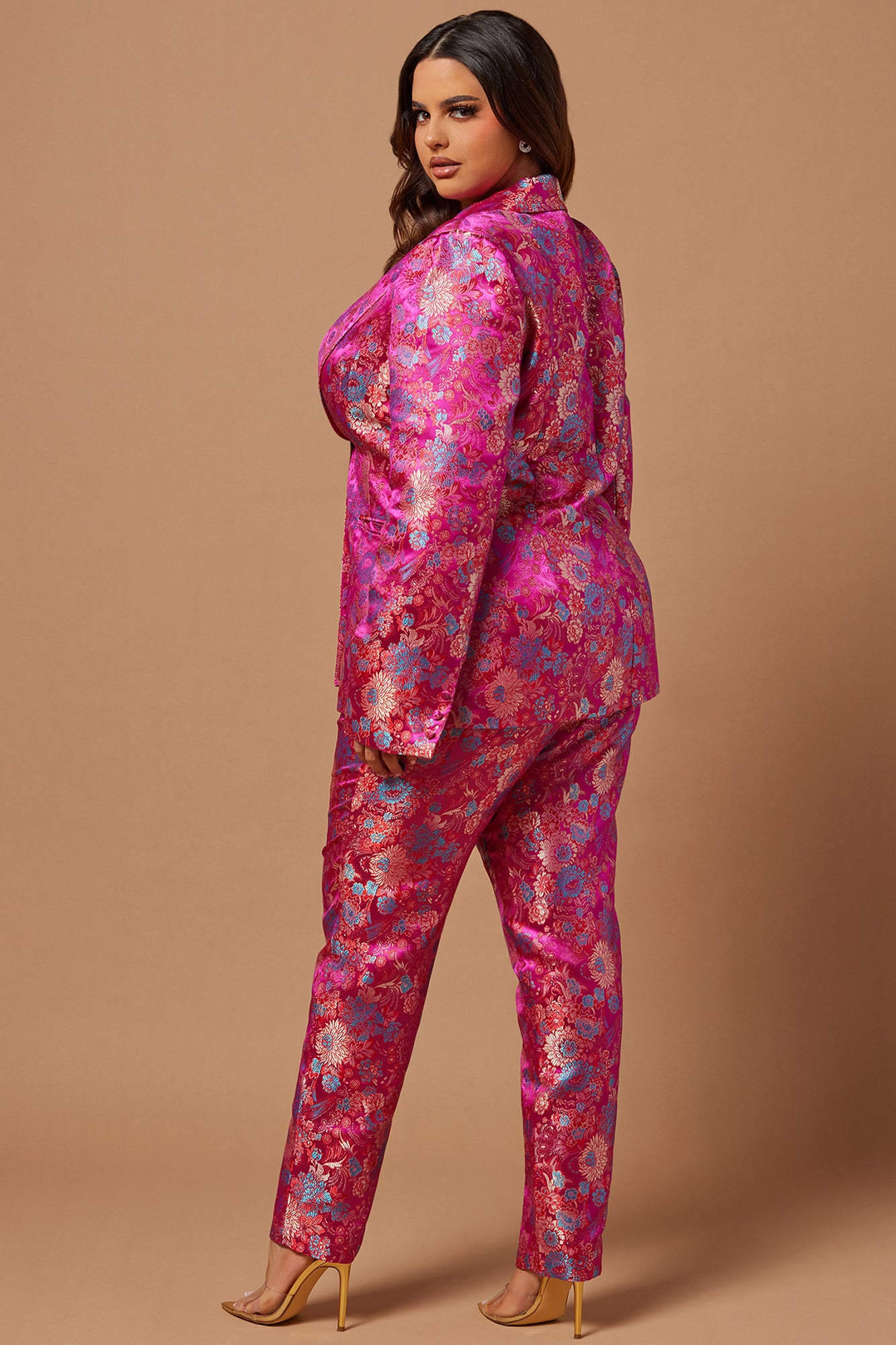 Pretty In Pink Embroidered Suit Set - Fuchsia - Image 7