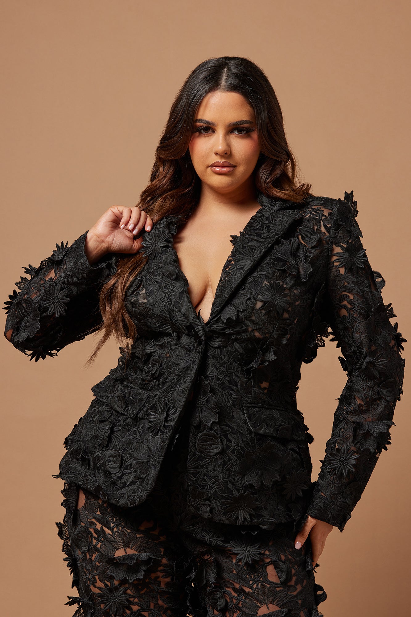 Denise Embroidered Blazer - Black - Image 5