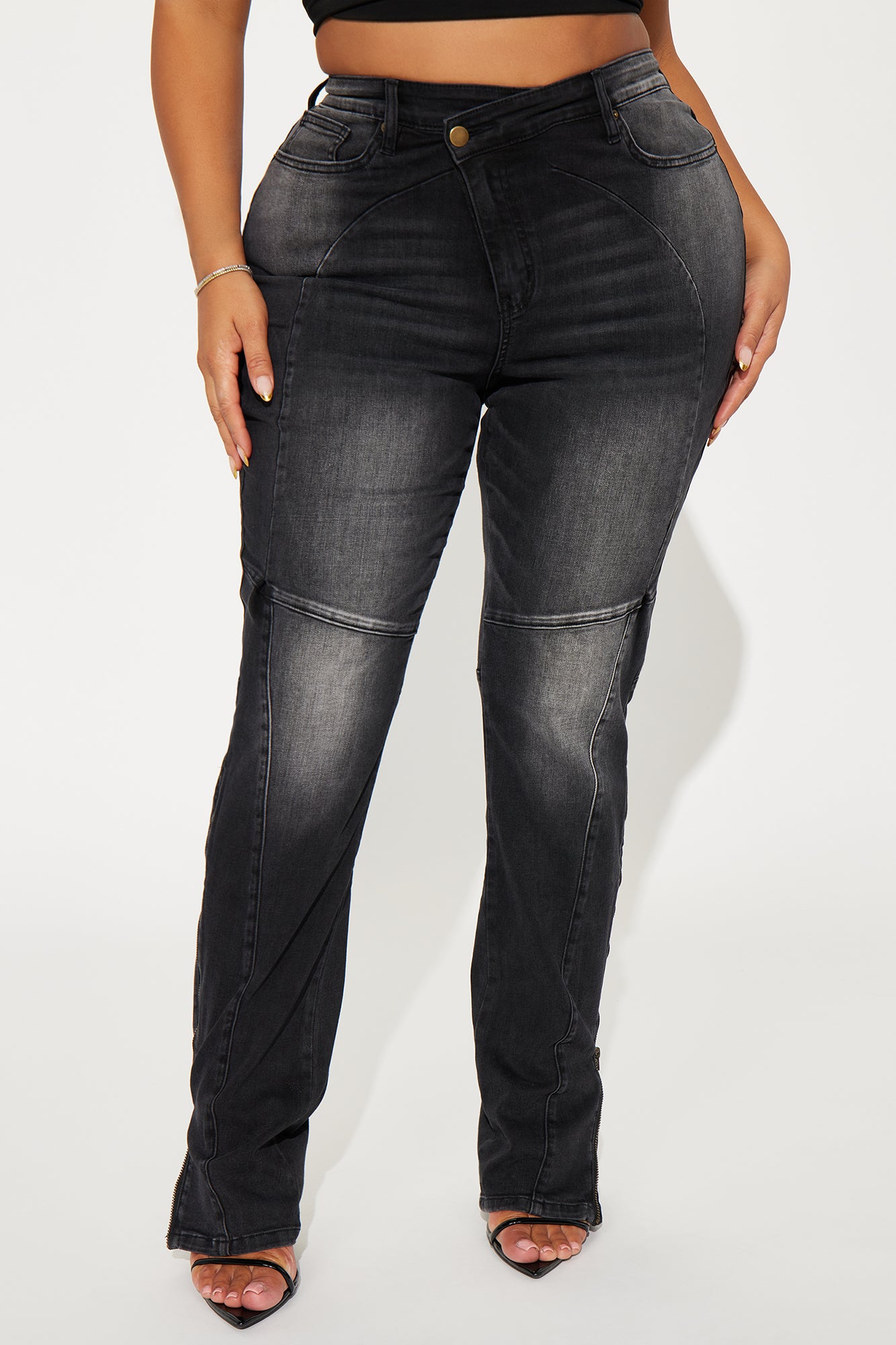 Certified Ten Crossover Moto Bootcut Jeans - Black Wash - Image 7