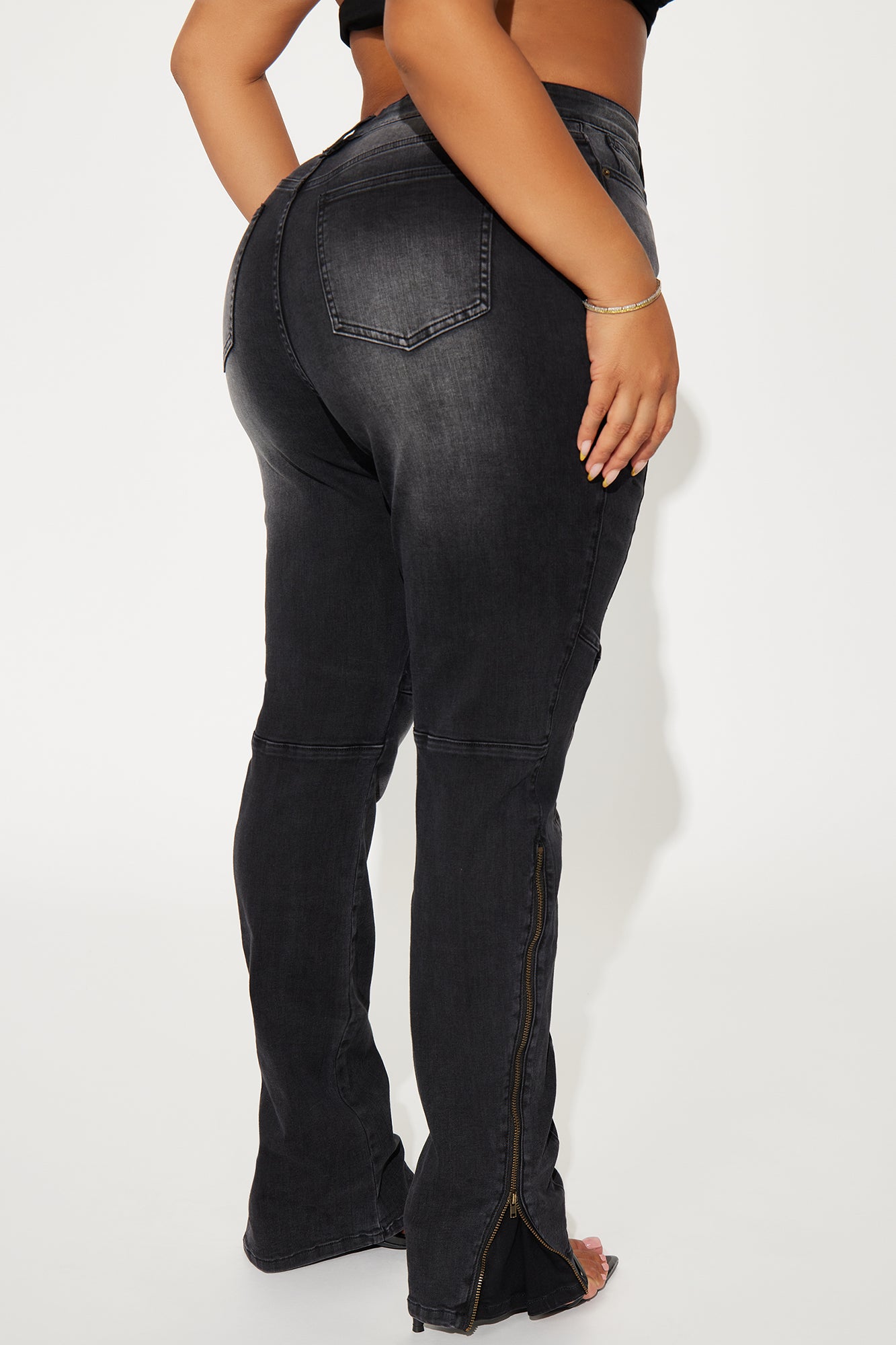 Certified Ten Crossover Moto Bootcut Jeans - Black Wash - Image 9