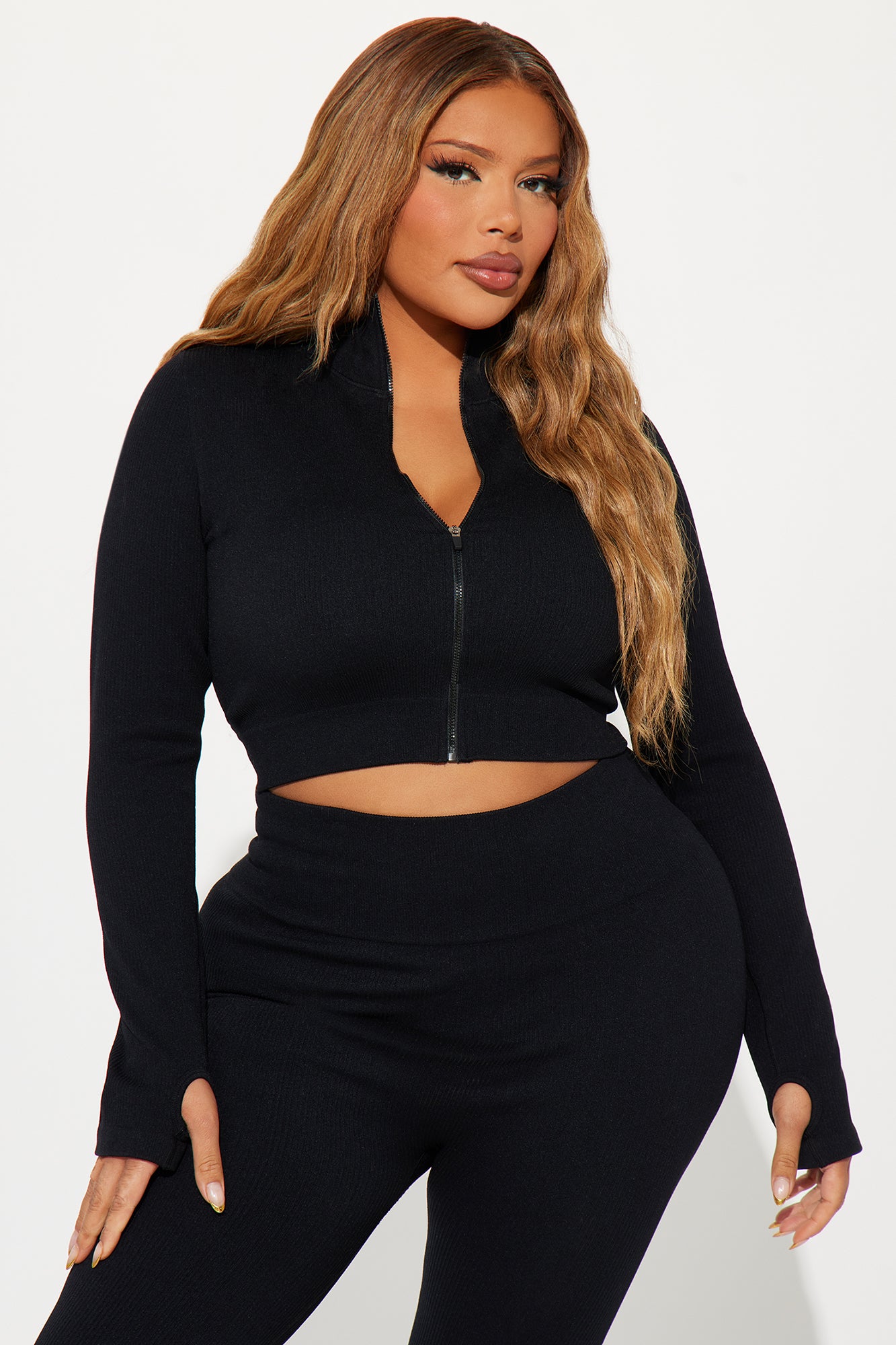 Effortless Ribbed Jacket - Black - Image 6
