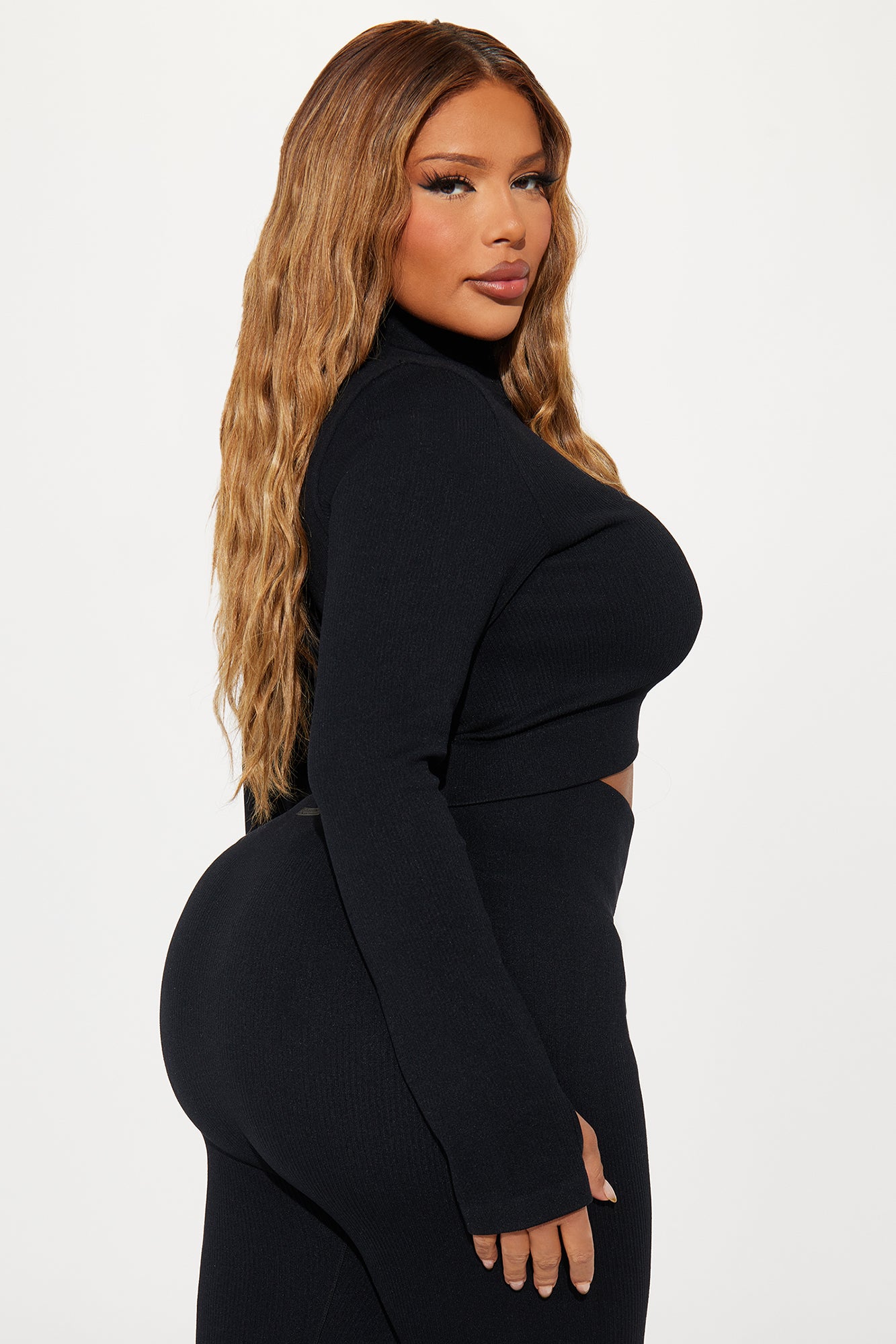Effortless Ribbed Jacket - Black - Image 9