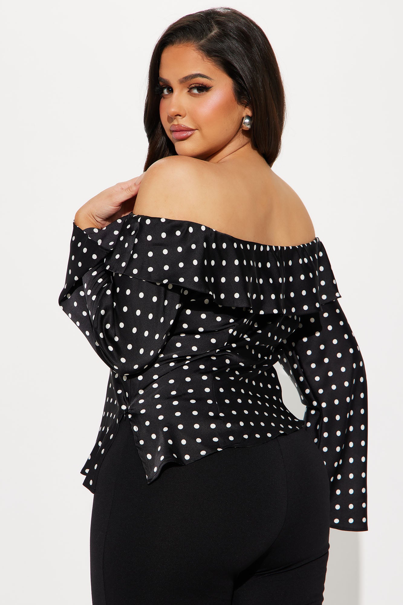 Amalie Polka Dot Top - Black/White - Image 6
