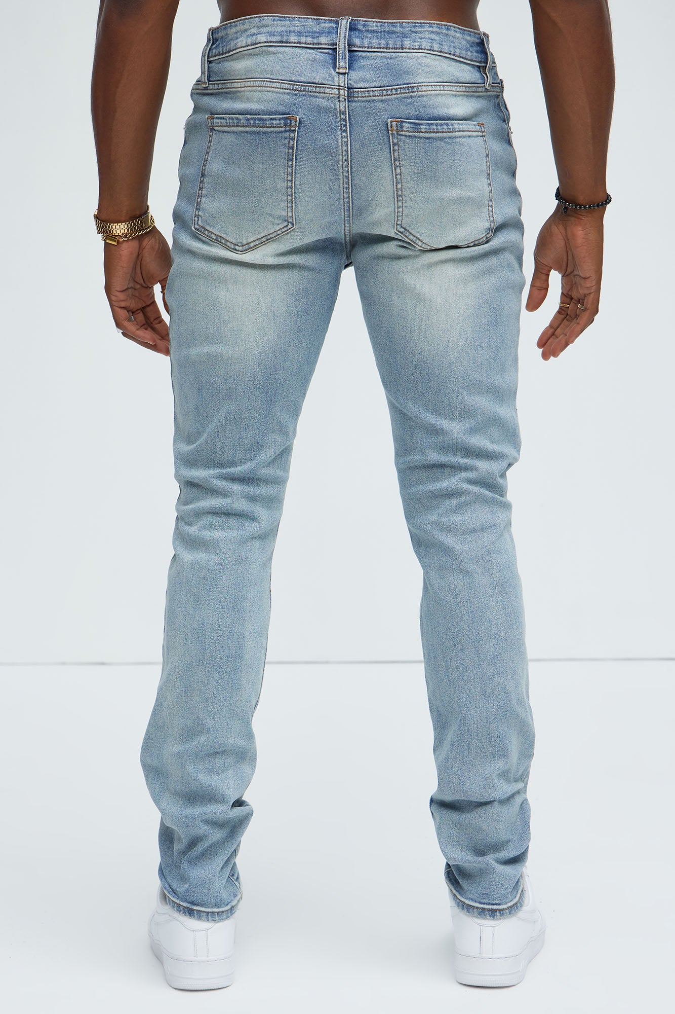 Jett Stacked Skinny Jeans - Light Blue Wash - Image 4