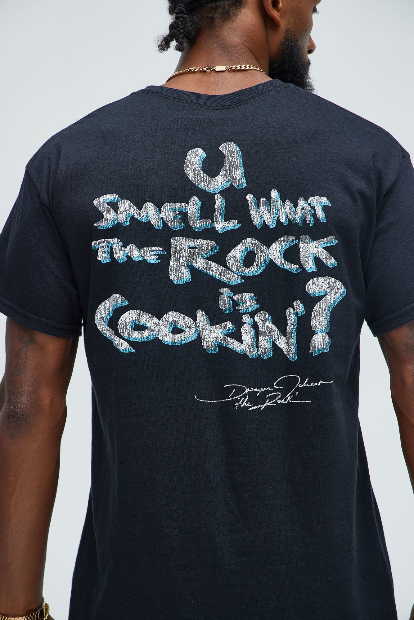 WWE U Smell What The Rock Is Cookin Short Sleeve Tee - Black - Image 5