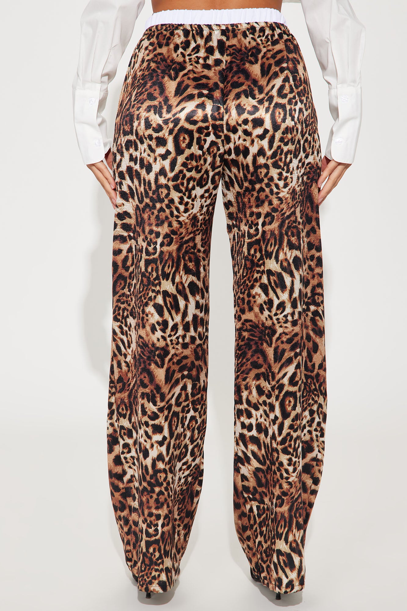 Sasha Leopard Satin Pant - Brown/combo - Image 3