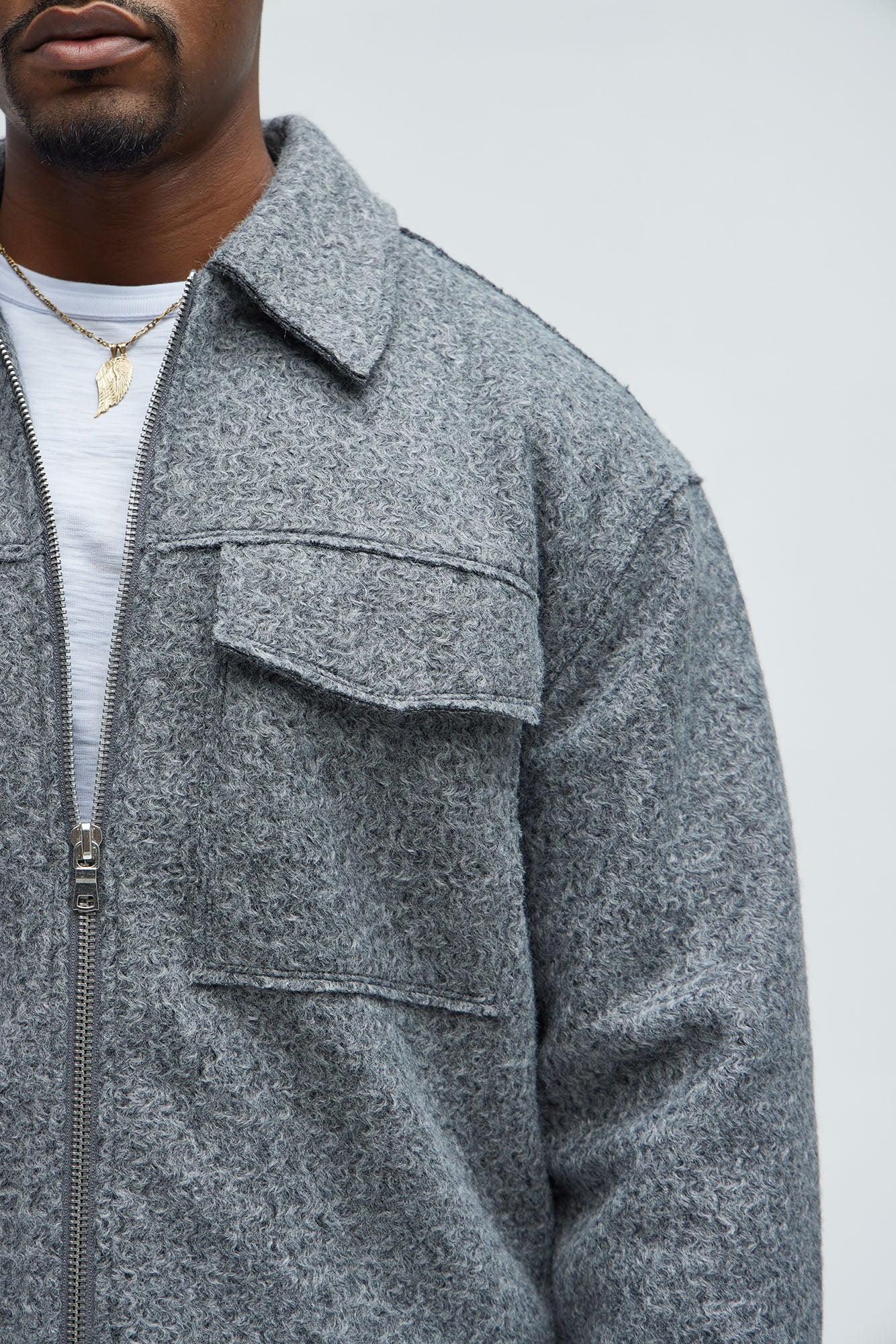Tip- Top Wool Like Jacket - Grey - Image 4