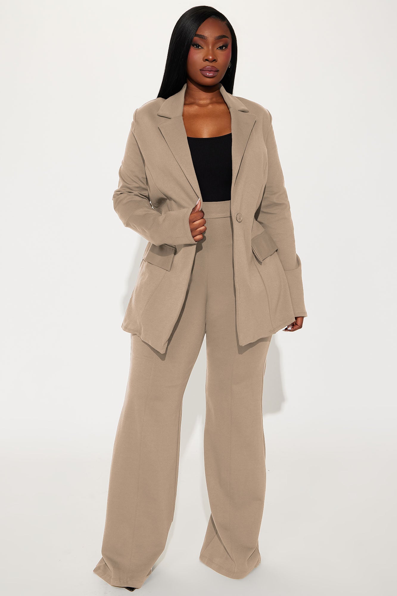 Very Mindful Blazer Pant Set - Camel - Image 3