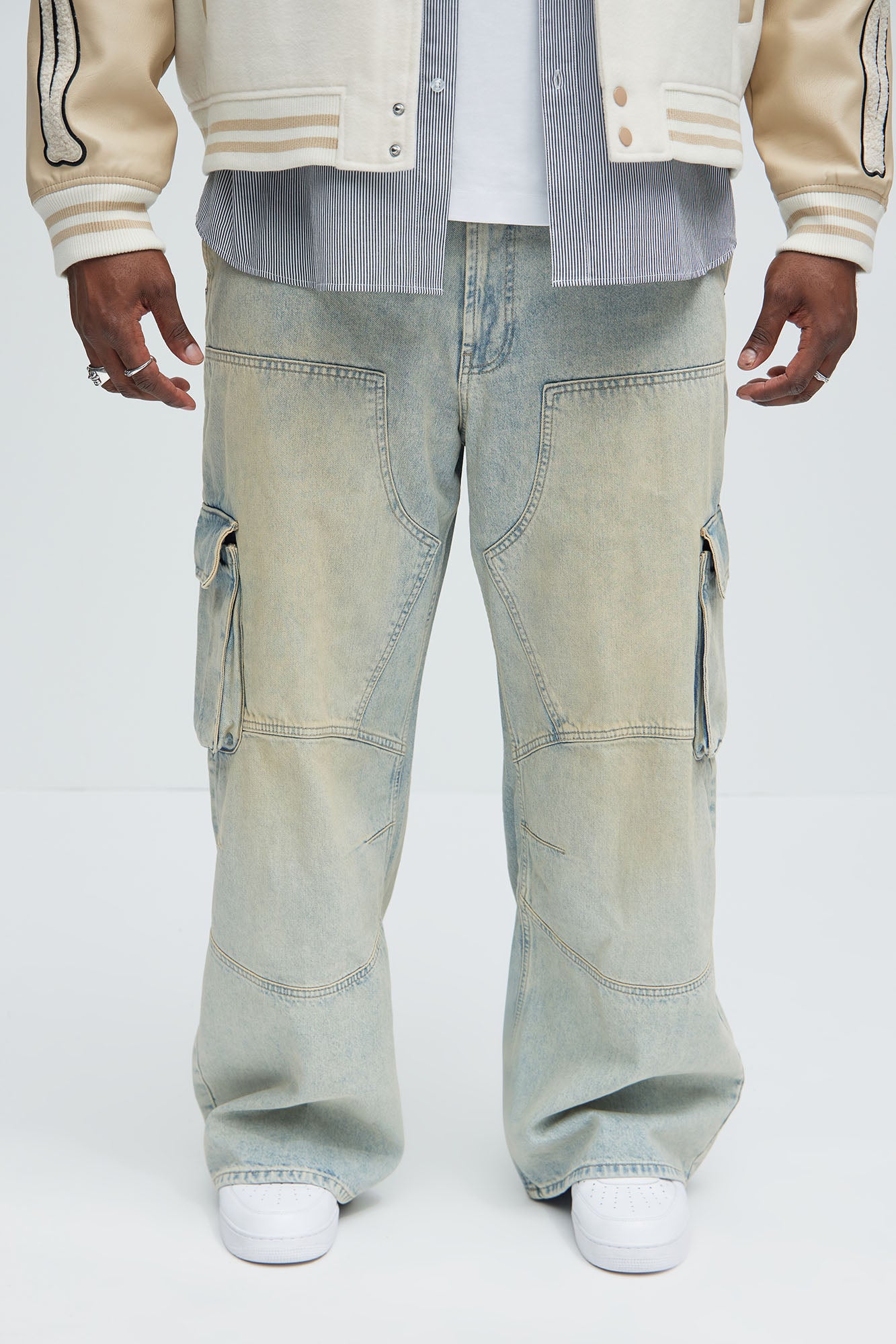 Micah Baggy Moto Jeans - Light Blue Wash - Image 6