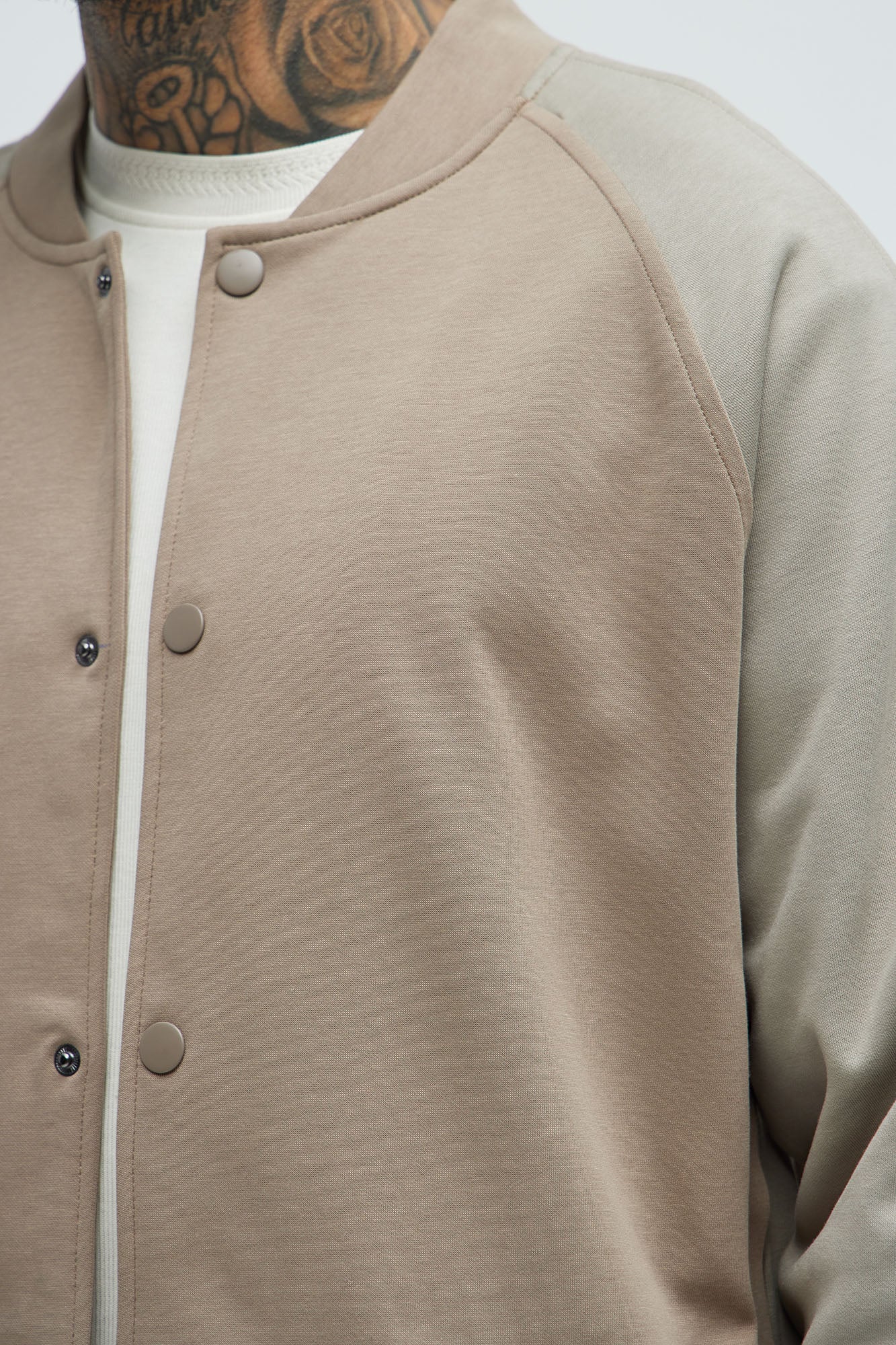 Ryan Interlock Bomber Jacket - Taupe - Image 3
