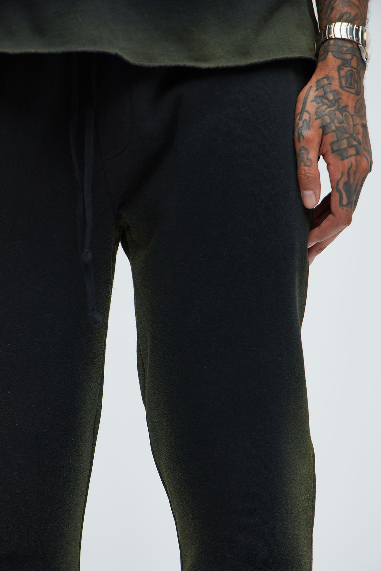Tyson Blurred Lines Skinny Flare Sweatpants - Black - Image 4