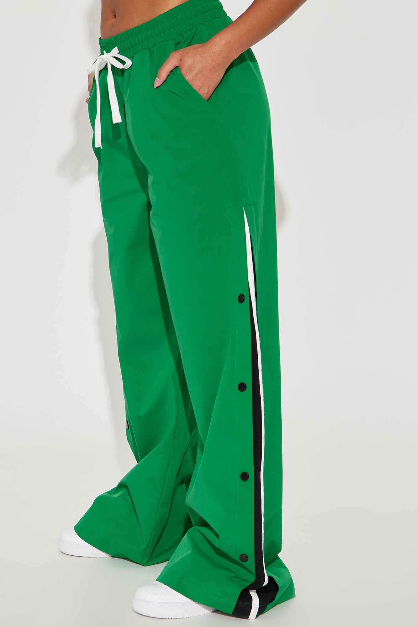Jennie Snap Button Track Pant - Green/combo - Image 3