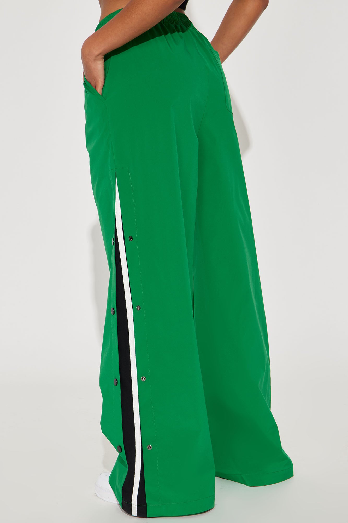 Jennie Snap Button Track Pant - Green/combo - Image 4