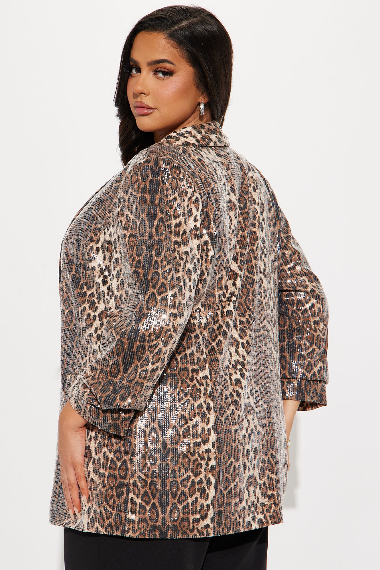 Celine Sequin Leopard Blazer - Brown Combo - Image 8