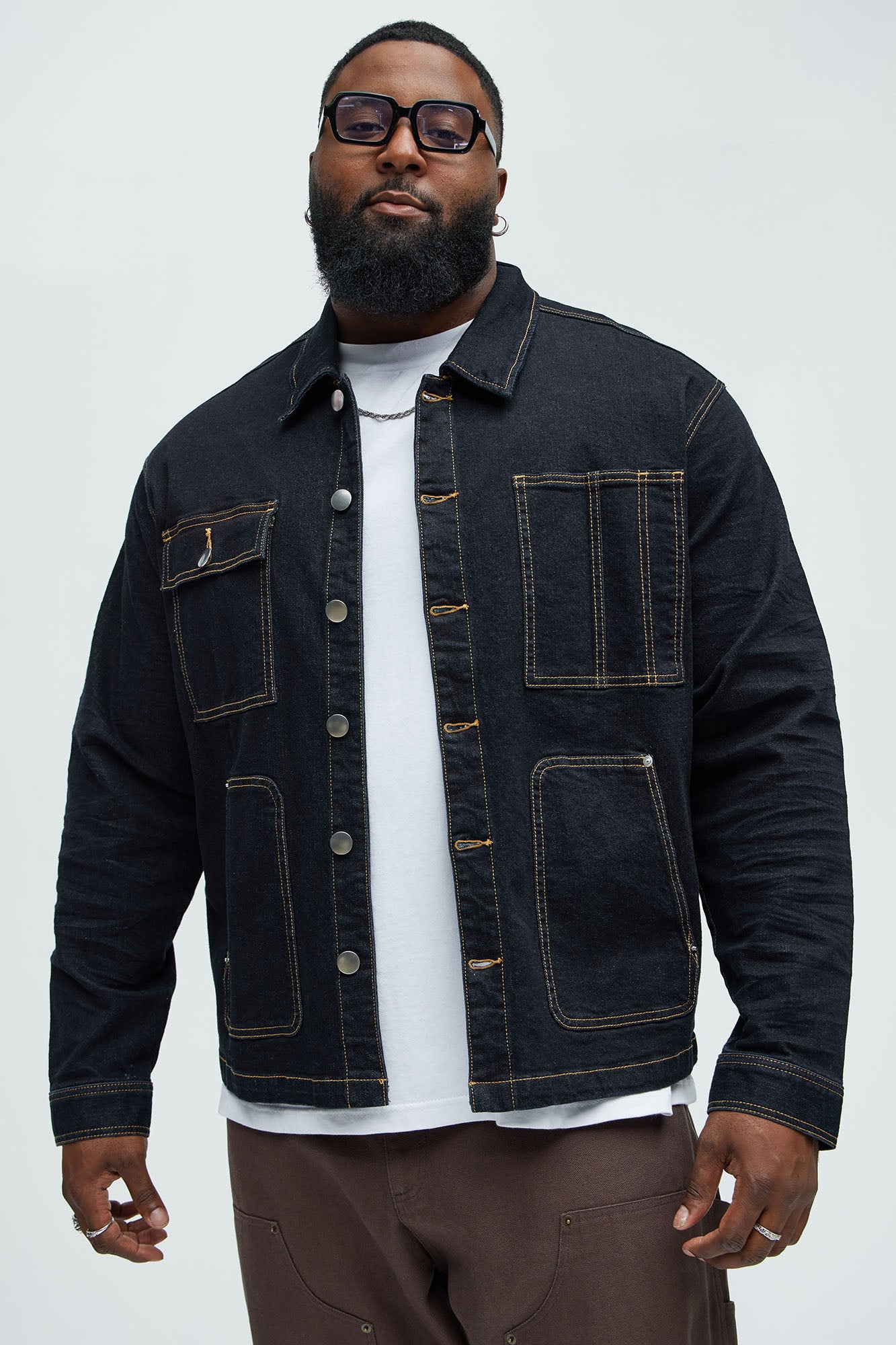 Carl Button Up Jacket - Indigo - Image 5