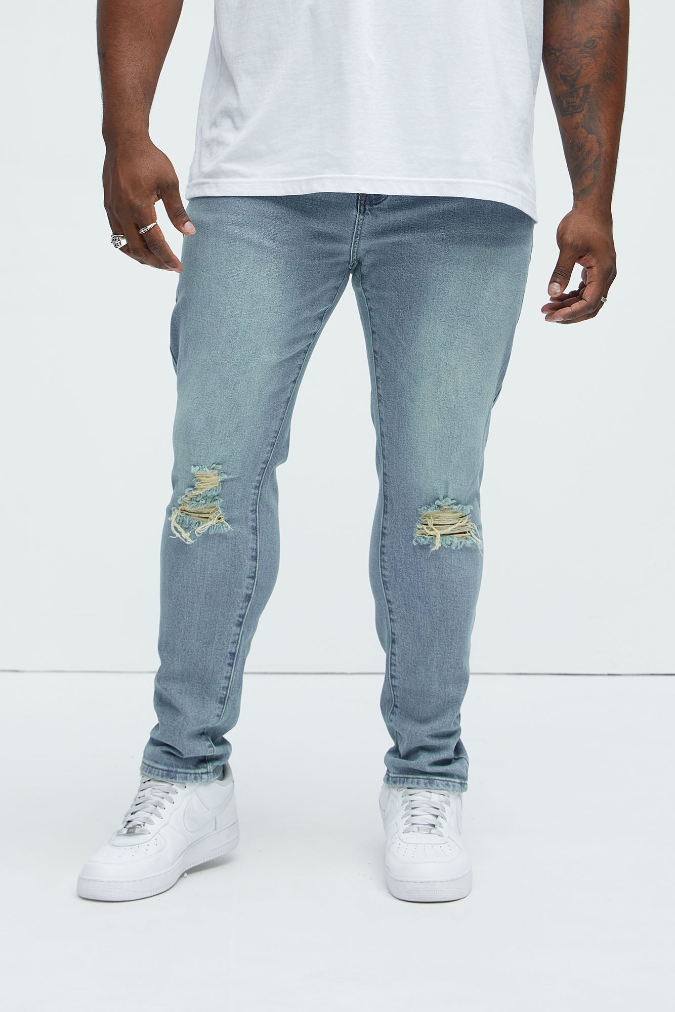 Cornell Distressed Skinny Jeans - Vintage Wash - Image 6