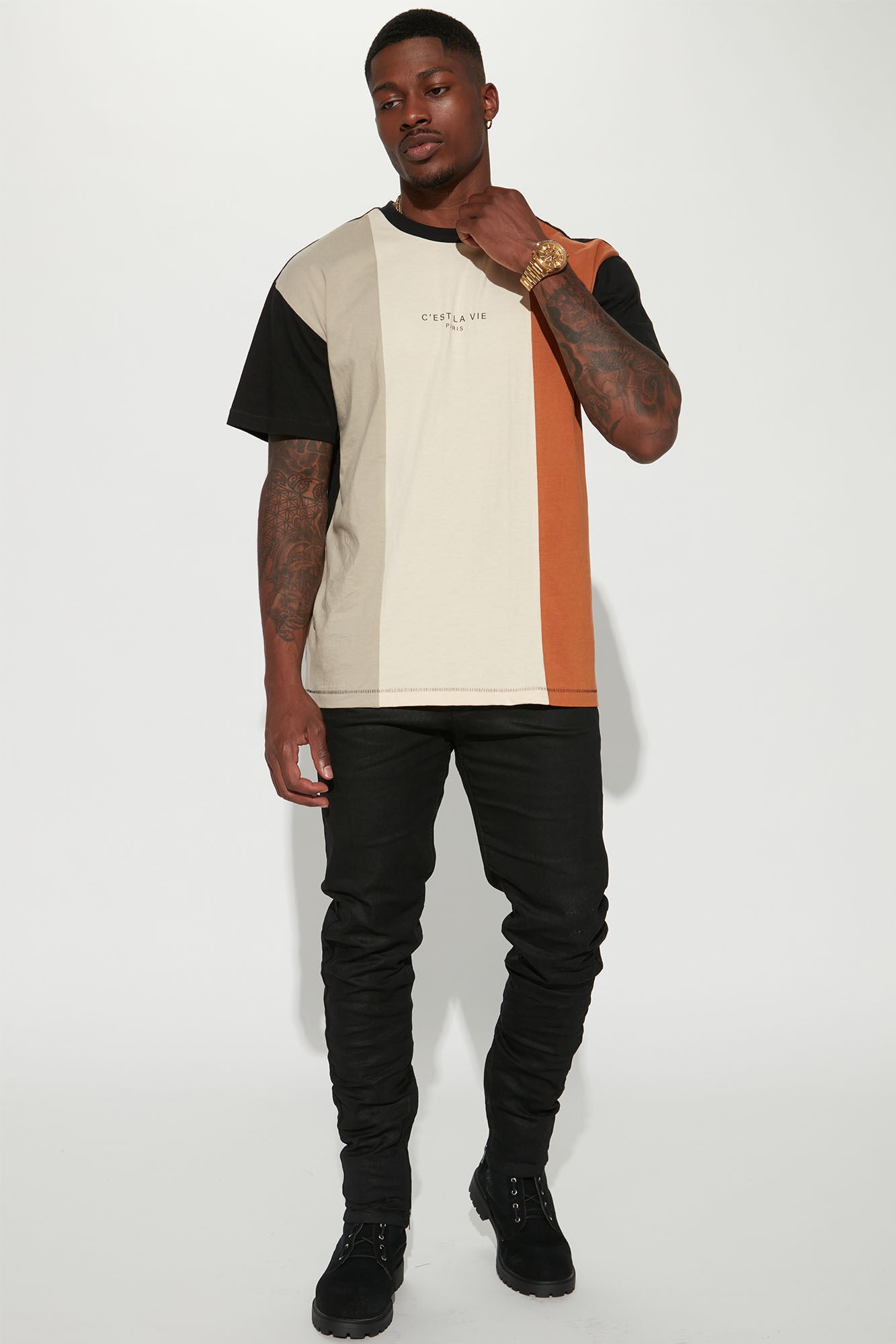 C'est La Vie Short Sleeve Tee - Multi Color - Image 4
